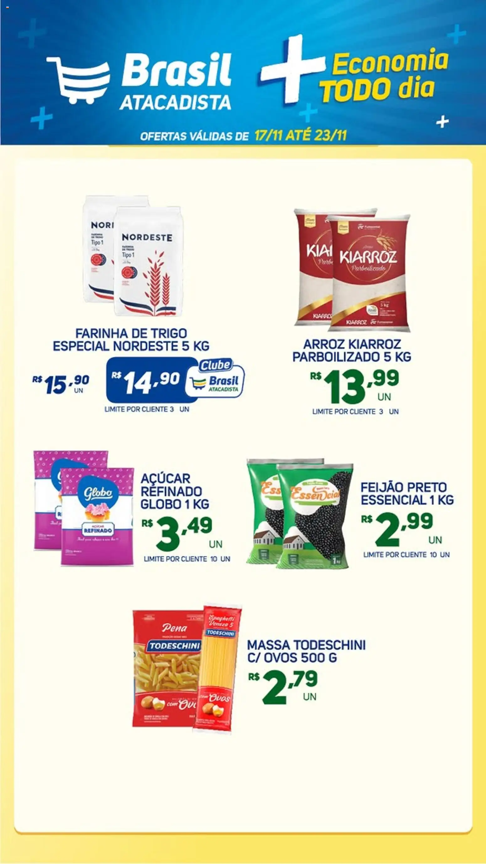 Brasil Atacadista Folheto - válido de 17.11.2025 | Página: 3 | Produtos: Farinha de trigo, Ovos, Arroz, Açúcar