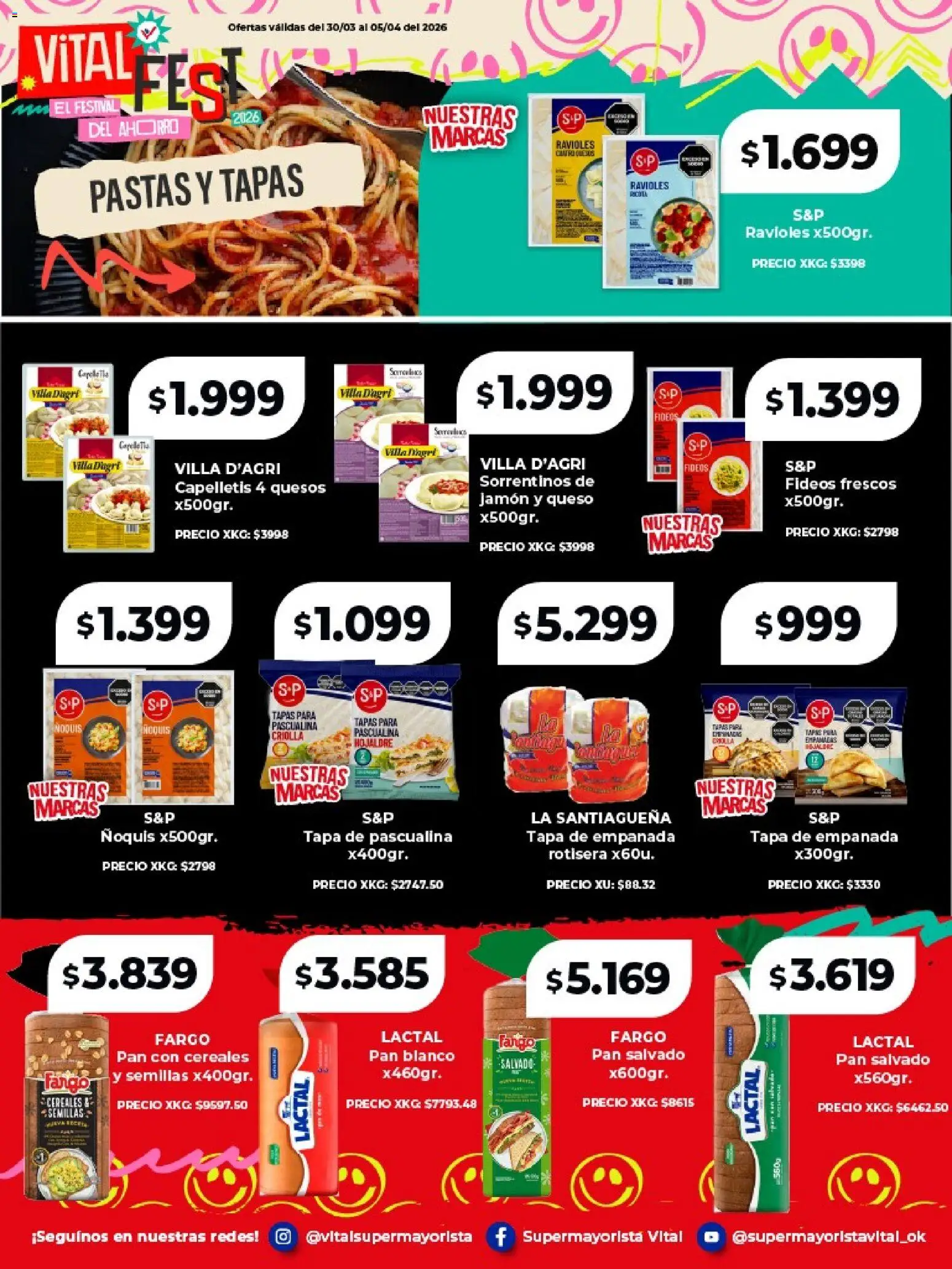 Vital - Especial de frescos │ válido desde el 30.03.2026 | Página: 4 | Productos: Queso, Pan, Jamón, Ravioles