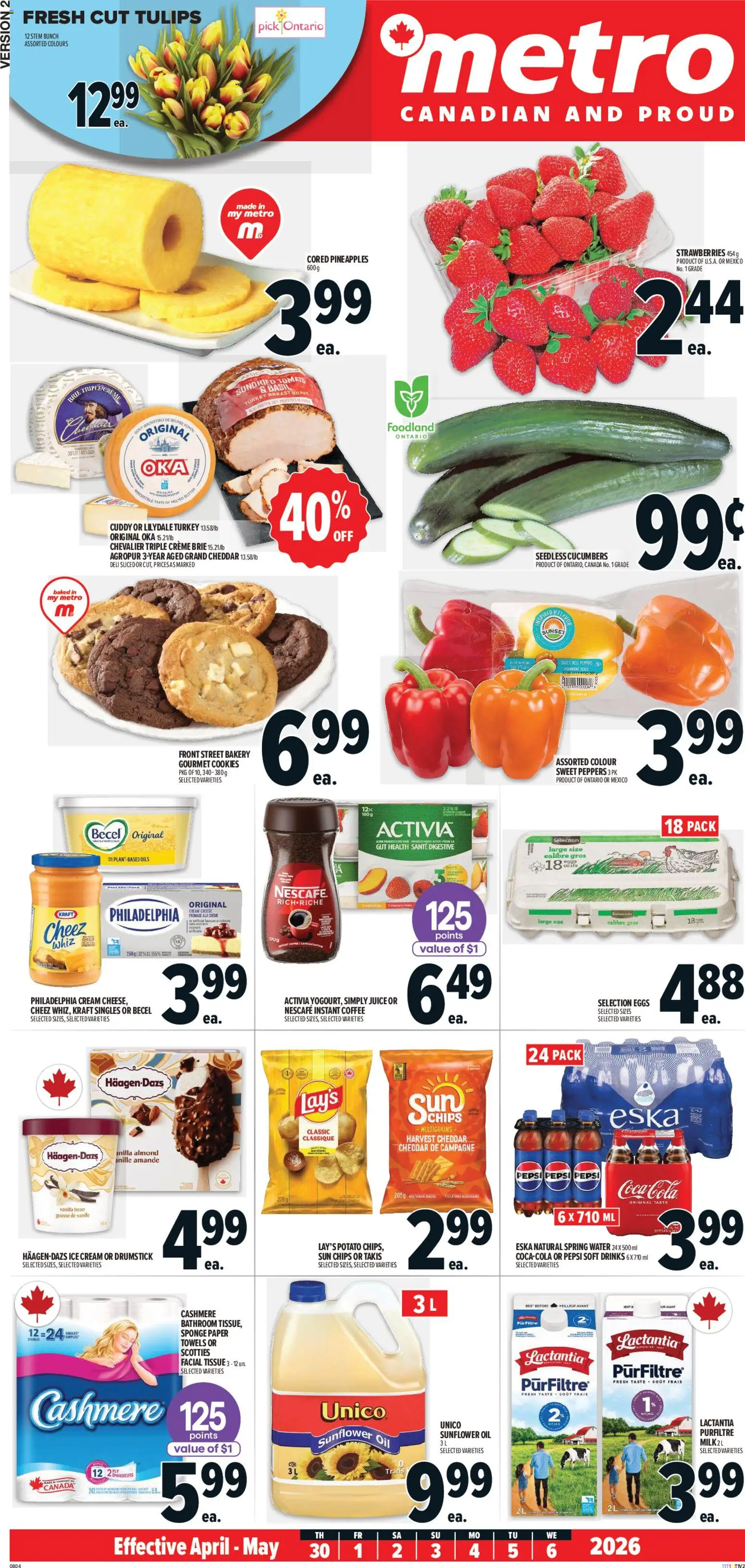 Metro flyer valid from 30.04.2026 | Page: 2 | Products: Strawberries, Chips, Cookies, Eggs