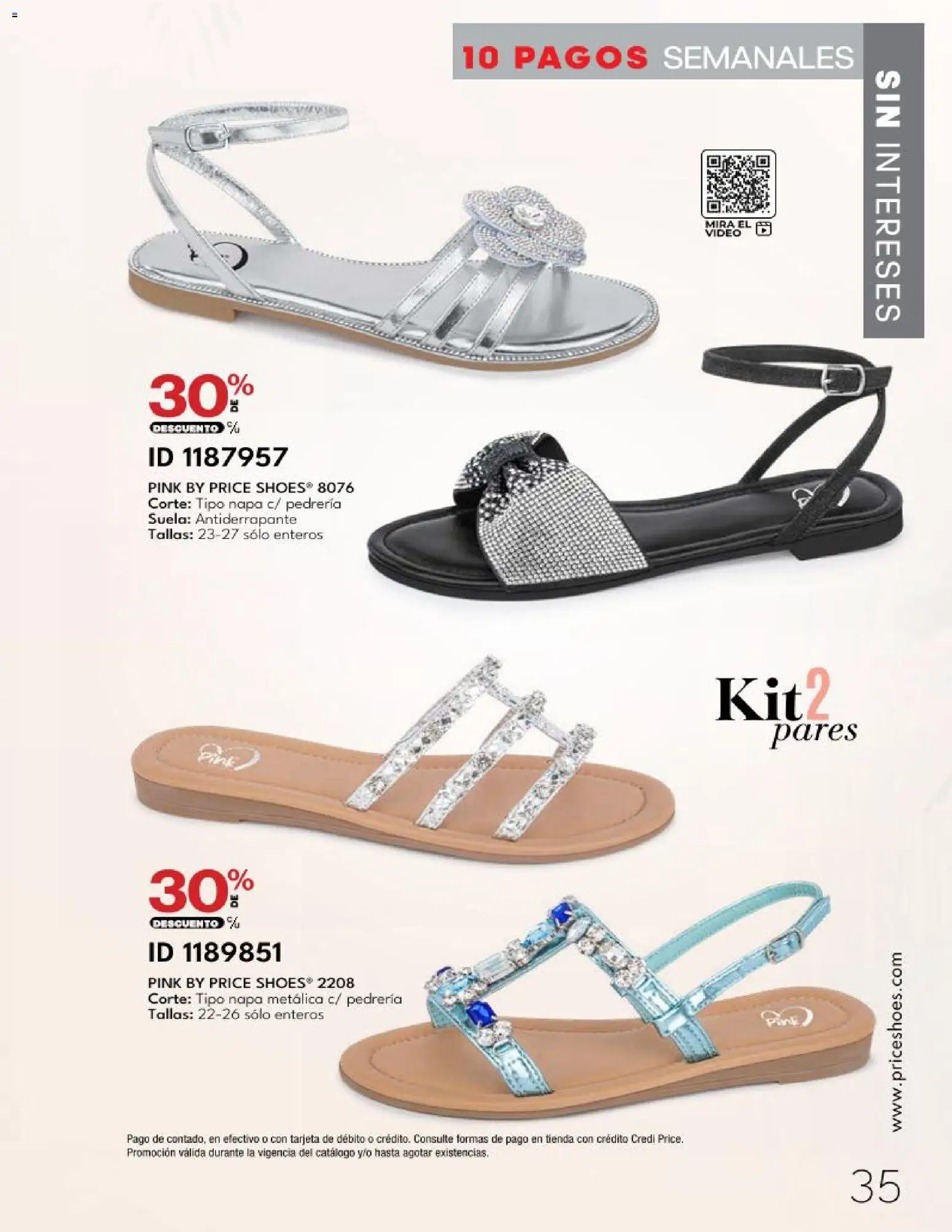 Nuevas ofertas de Price Shoes válidas en toda la República Mexicana desde el 20.03.2026. ¡Encuentra las mejores ofertas en Price Shoes catálogo 10 Pagos Sin Intereses! | Página: 35 | Productos: Video