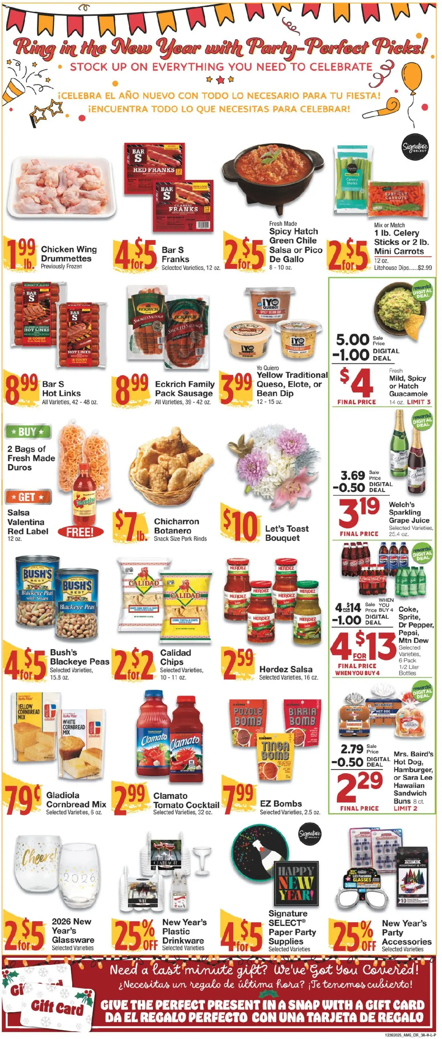 United Supermarkets Ad - valid from 26.12.2025 | Page: 3 | Products: Ring, Pork, Sausage, Glasses