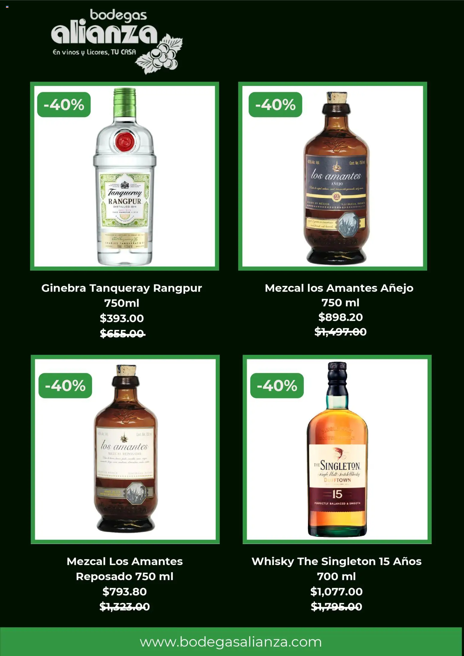 Nuevas ofertas de Bodegas Alianza válidas en toda la República Mexicana desde el 28.11.2025. ¡Encuentra las mejores ofertas en Bodegas Alianza Black Friday! | Página: 4 | Productos: Gin, Ginebra, Whisky