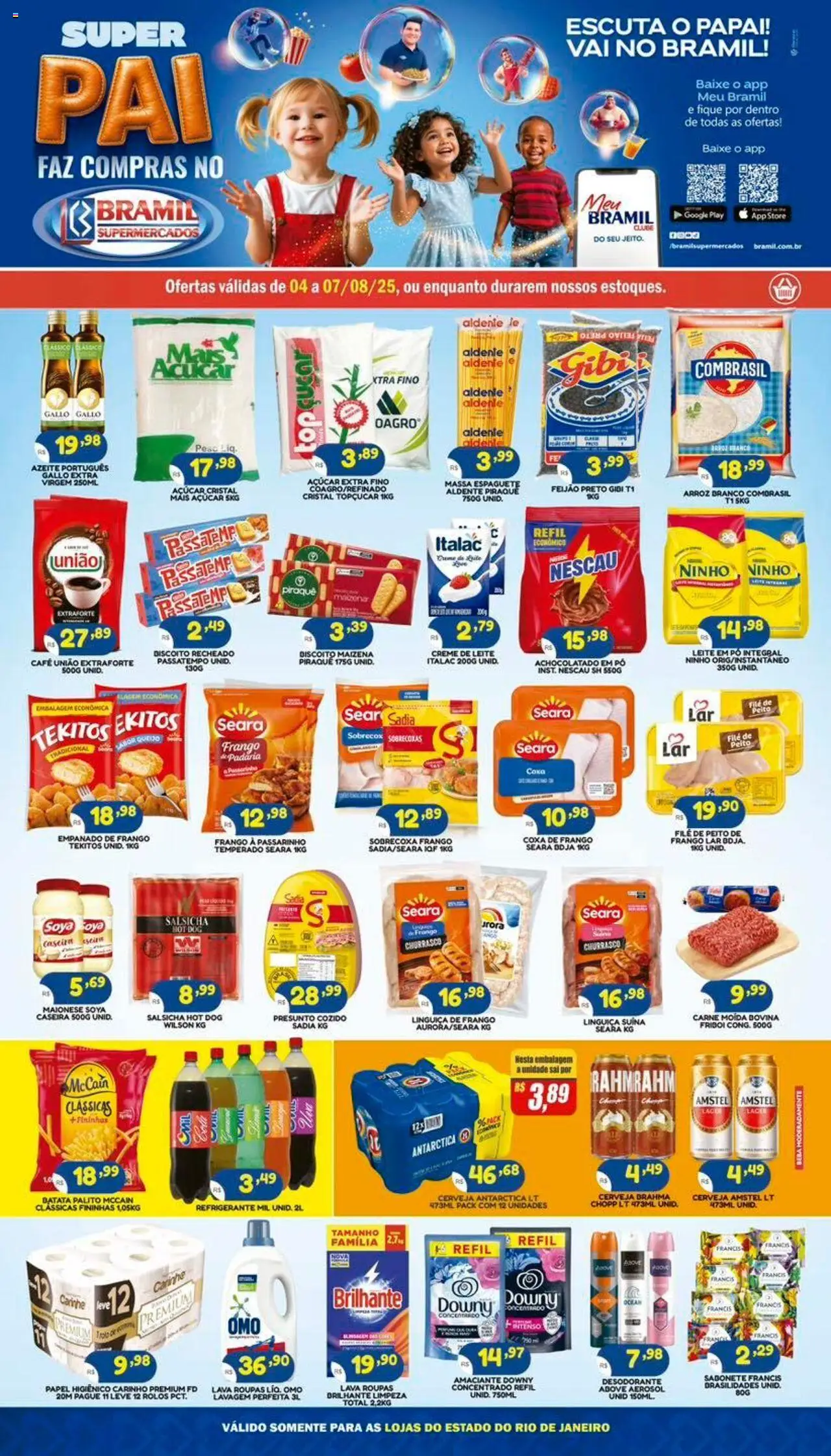 Bramil Supermercados Folheto - válido de 04.08.2025 | Página: 1 | Produtos: Pó, Nescau, Arroz, Roupas