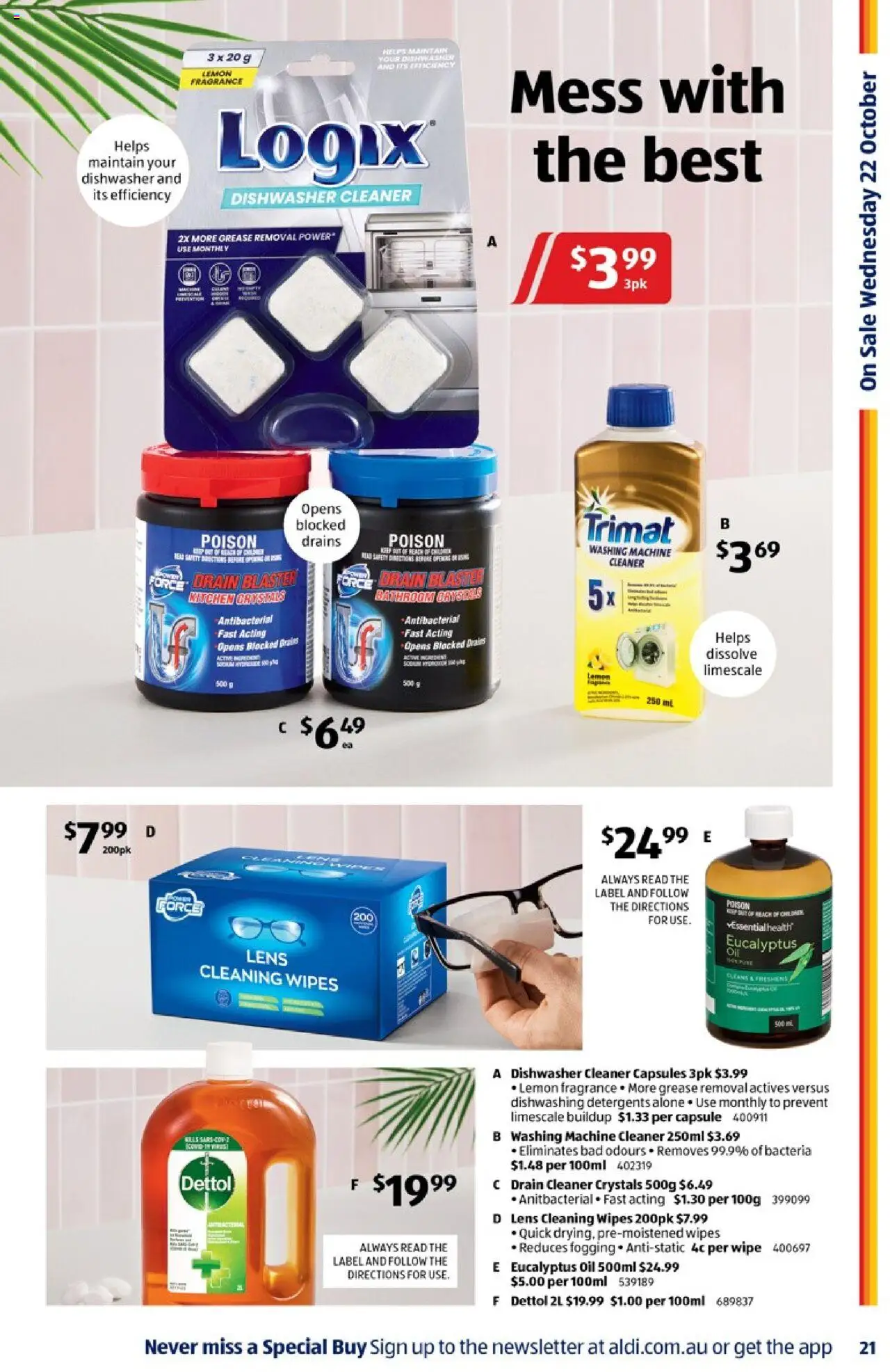 Aldi catalogue - valid from 22.10.2025 | Page: 21 | Products: Cleaner, Oil, Washing machine, Dishwasher