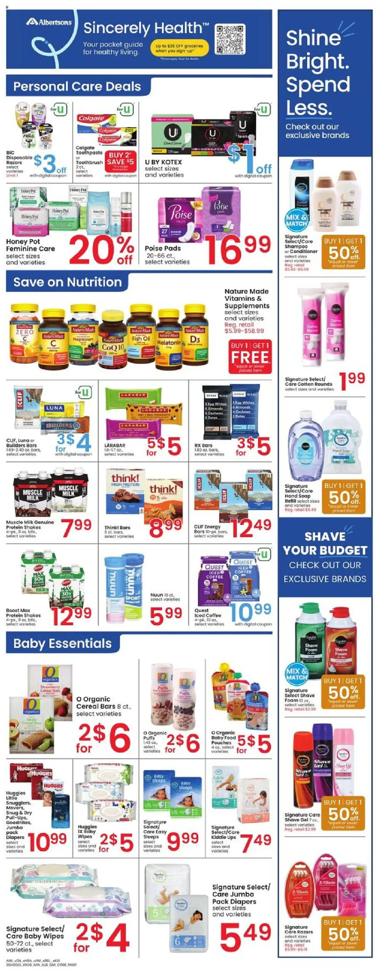 Albertsons Weekly Ad - valid from 24.09.2025 | Page: 6 | Products: Magnesium, Toothpaste, Baby food, UPS
