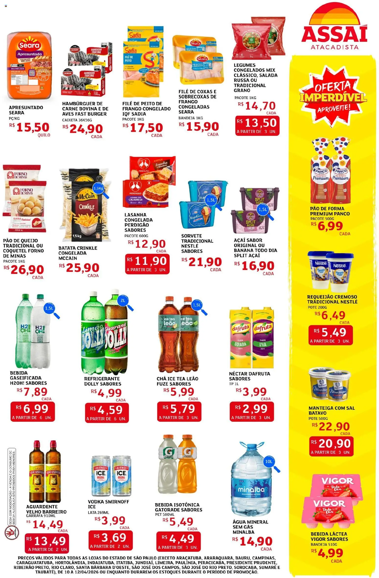 Assaí Atacadista Folheto - válido de 10.04.2026 | Página: 3 | Produtos: Goiaba, Minalba, Carne, Sal