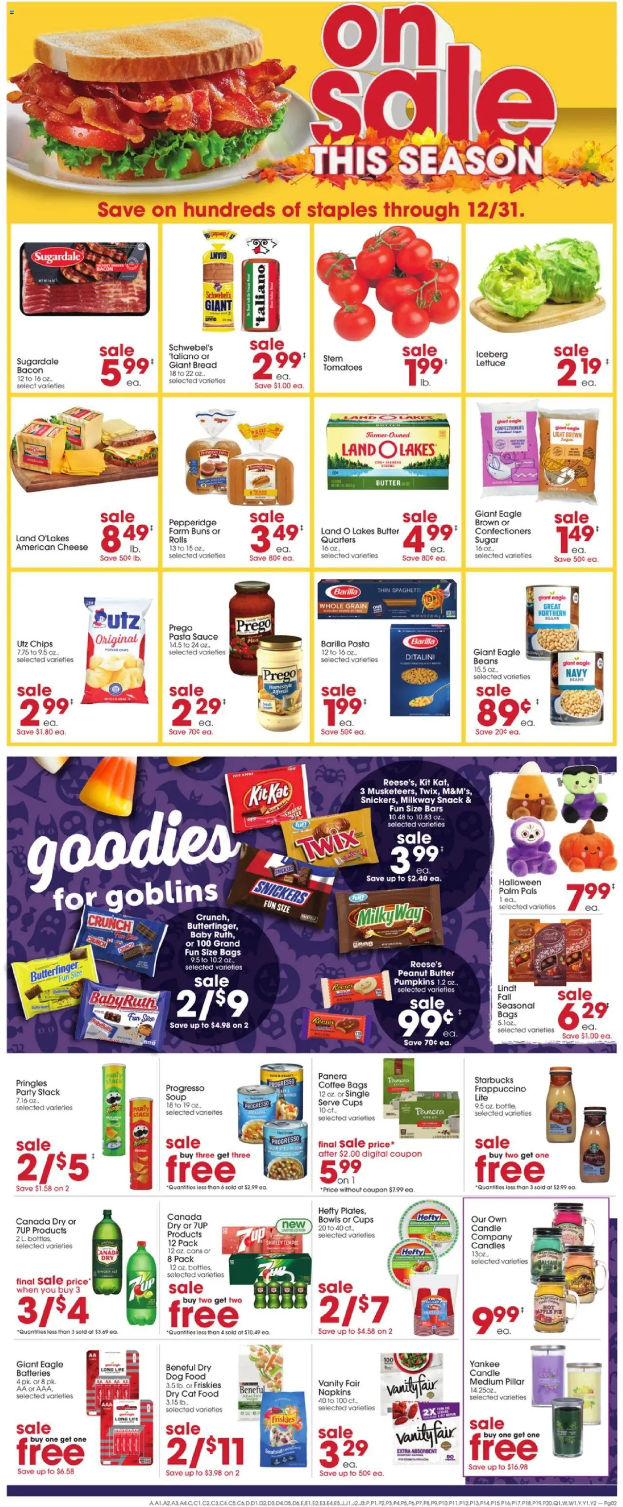 Giant Eagle Weekly Ad - valid from 16.10.2025 | Page: 2 | Products: Butter, Coffee, Sugar, Seafood