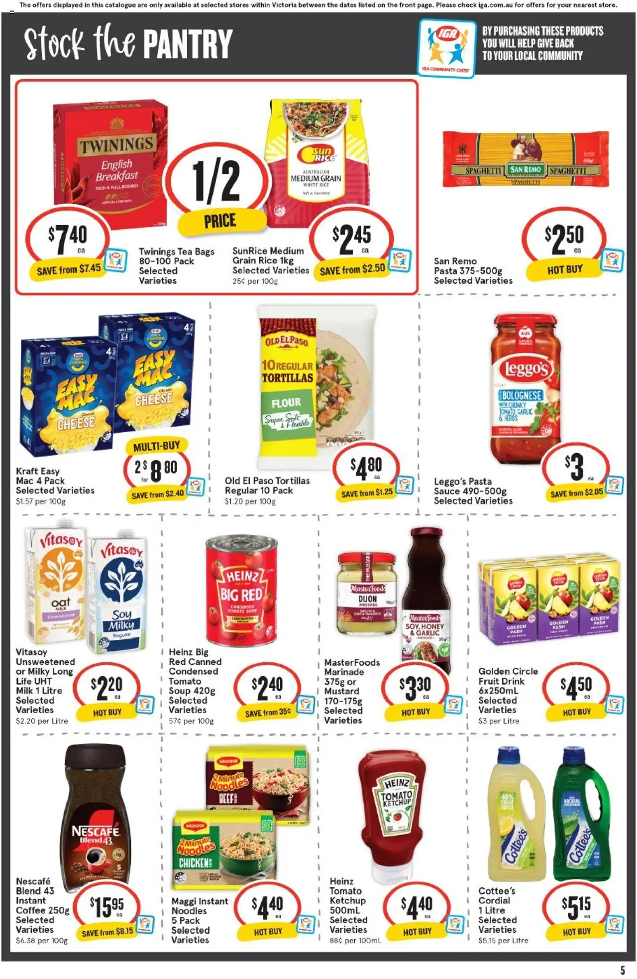 IGA catalogue - valid from 06.08.2025 | Page: 5 | Products: Dairy, Chocolate, Rice, Cream