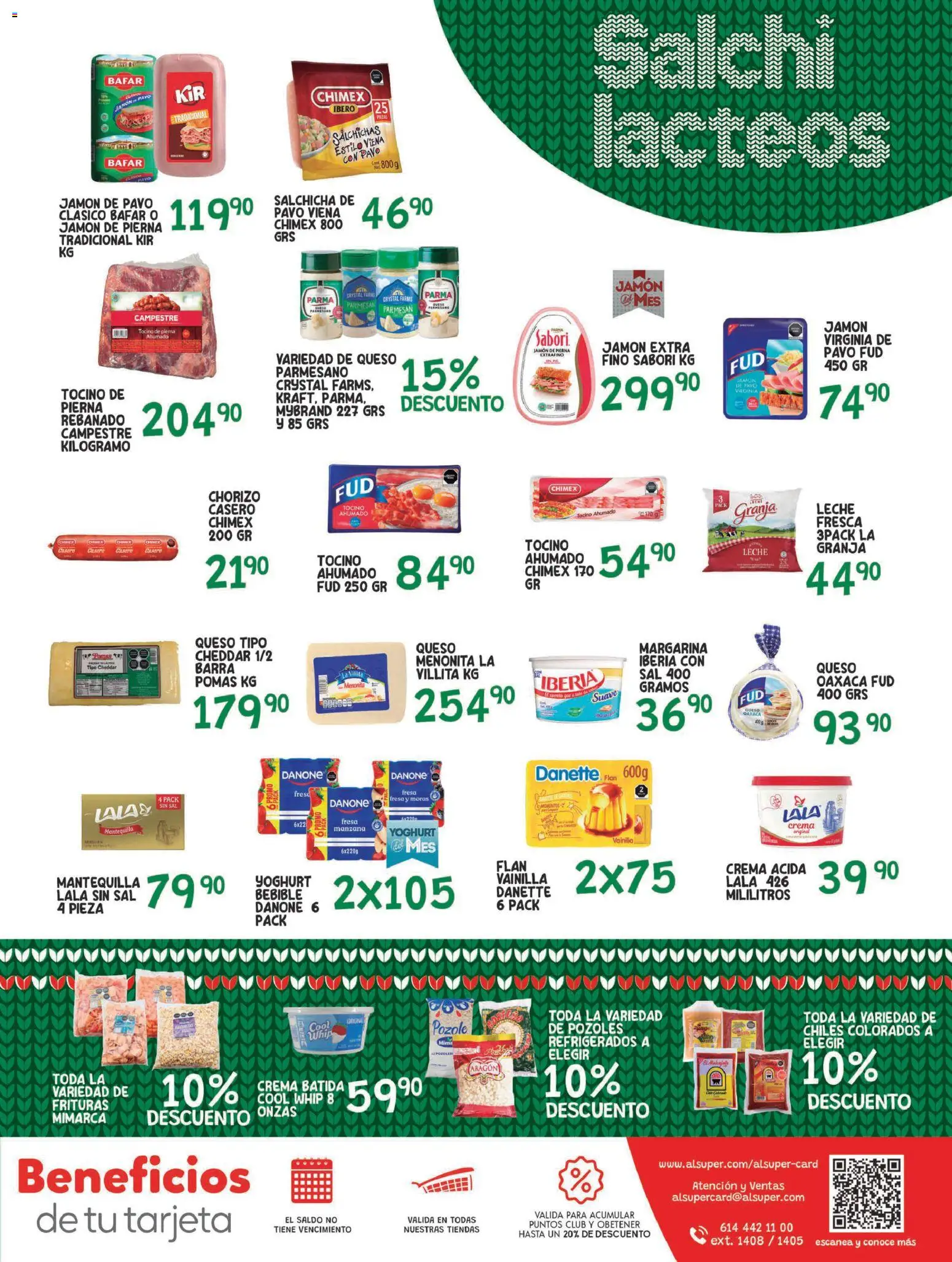 Nuevas ofertas de Alsuper válidas en toda la República Mexicana desde el 16.12.2025. ¡Encuentra las mejores ofertas en Alsuper folleto Durango! | Página: 7 | Productos: Tocino, Mantequilla, Jamón, Barra
