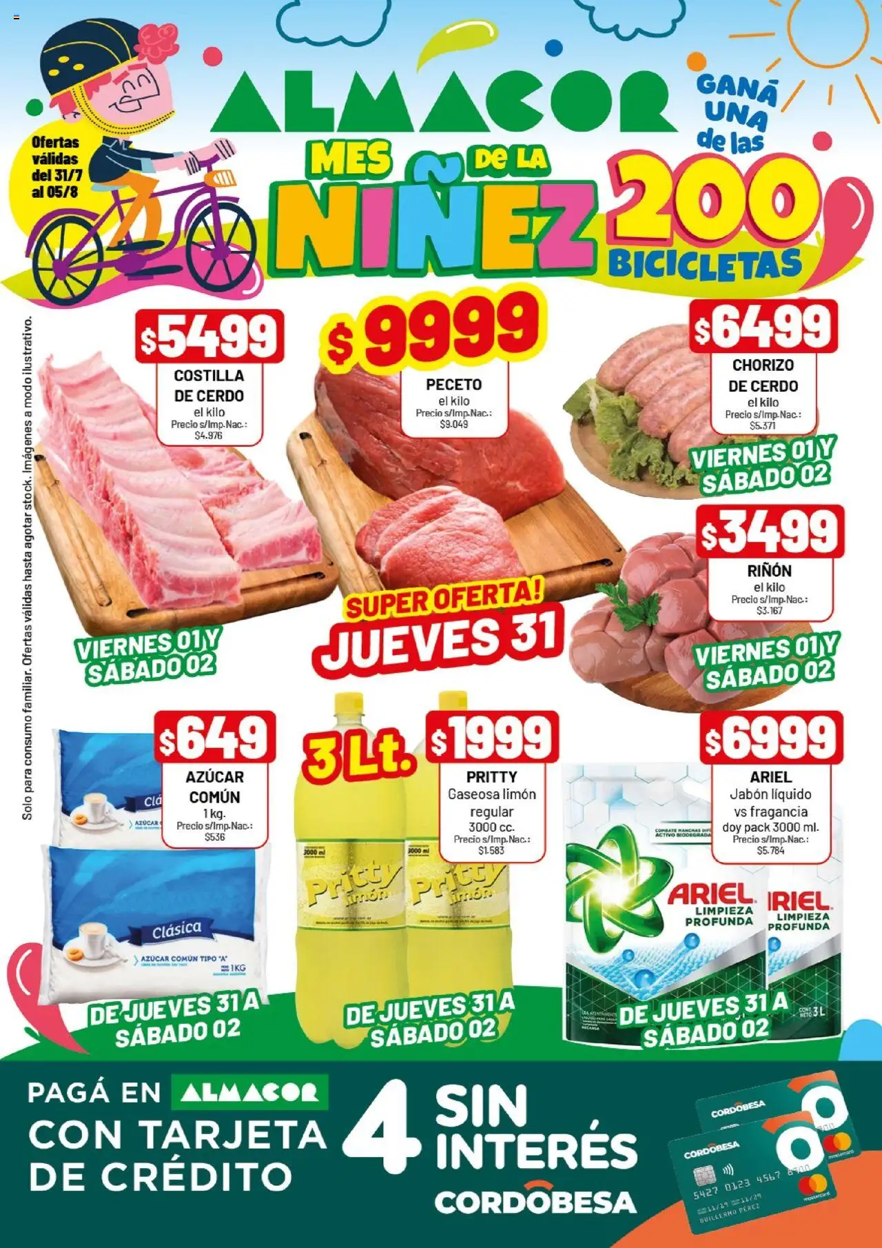 Almacor catálogo │ válido desde el 31.07.2025 | Página: 1 | Productos: Azucar, Jabón líquido, Limón, Chorizo