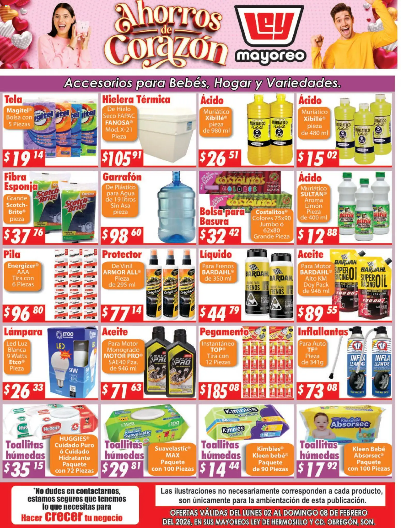 Nuevas ofertas de Casa Ley válidas en toda la República Mexicana desde el 02.02.2026. ¡Encuentra las mejores ofertas en Casa Ley folleto Hermosillo! | Página: 1 | Productos: Esponja, Toallitas húmedas, Hielera, Pila