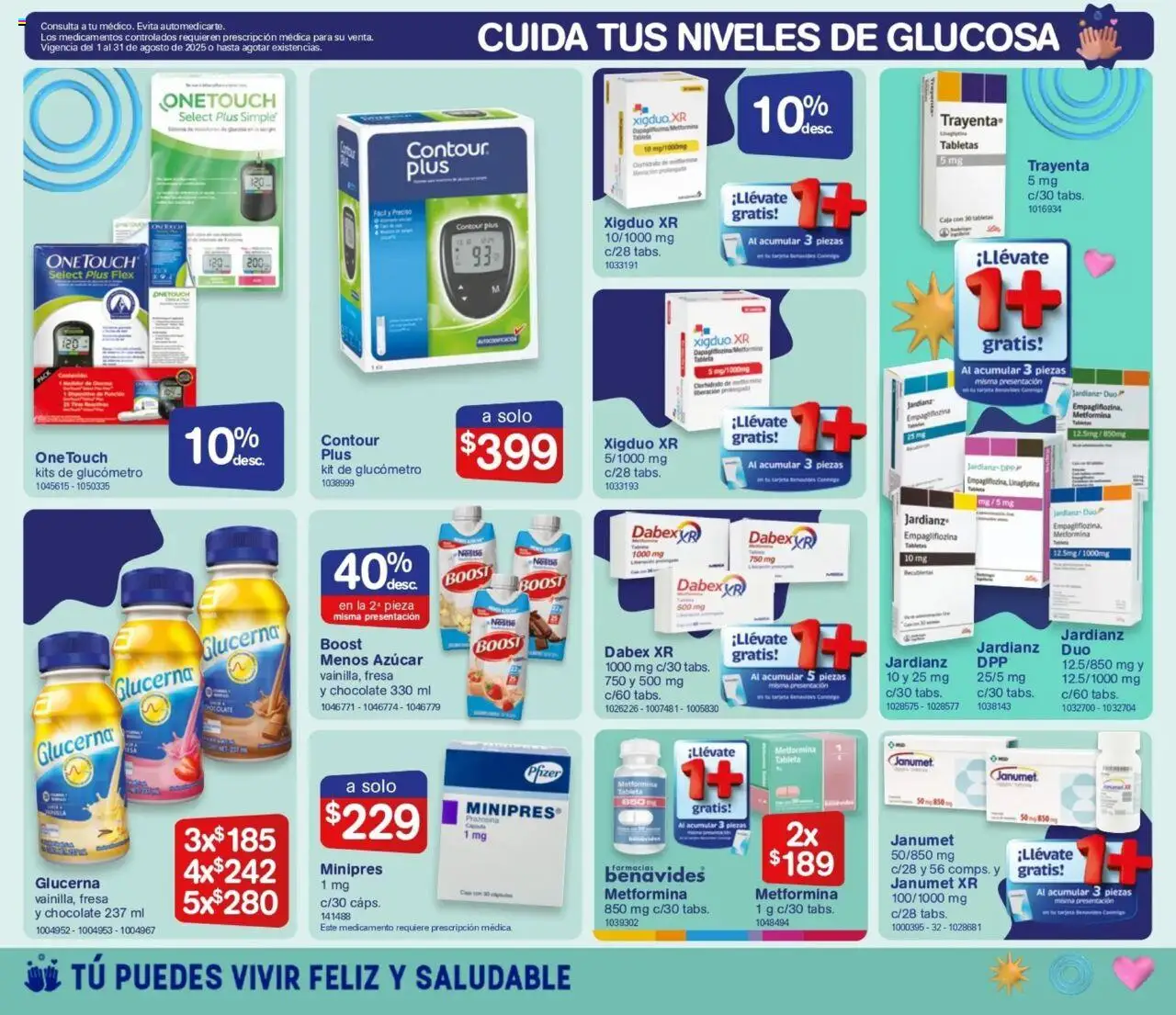 Nuevas ofertas de Farmacia Benavides válidas en toda la República Mexicana desde el 01.08.2025. ¡Encuentra las mejores ofertas en Farmacia Benavides - Catálogo! | Página: 9 | Productos: Fresa, Azúcar, Chocolate, Tableta