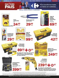 Carrefour Folheto - válido de 25.07.2025 | Página: 3 | Produtos: Furadeira, Caixa, Alicate, Trena