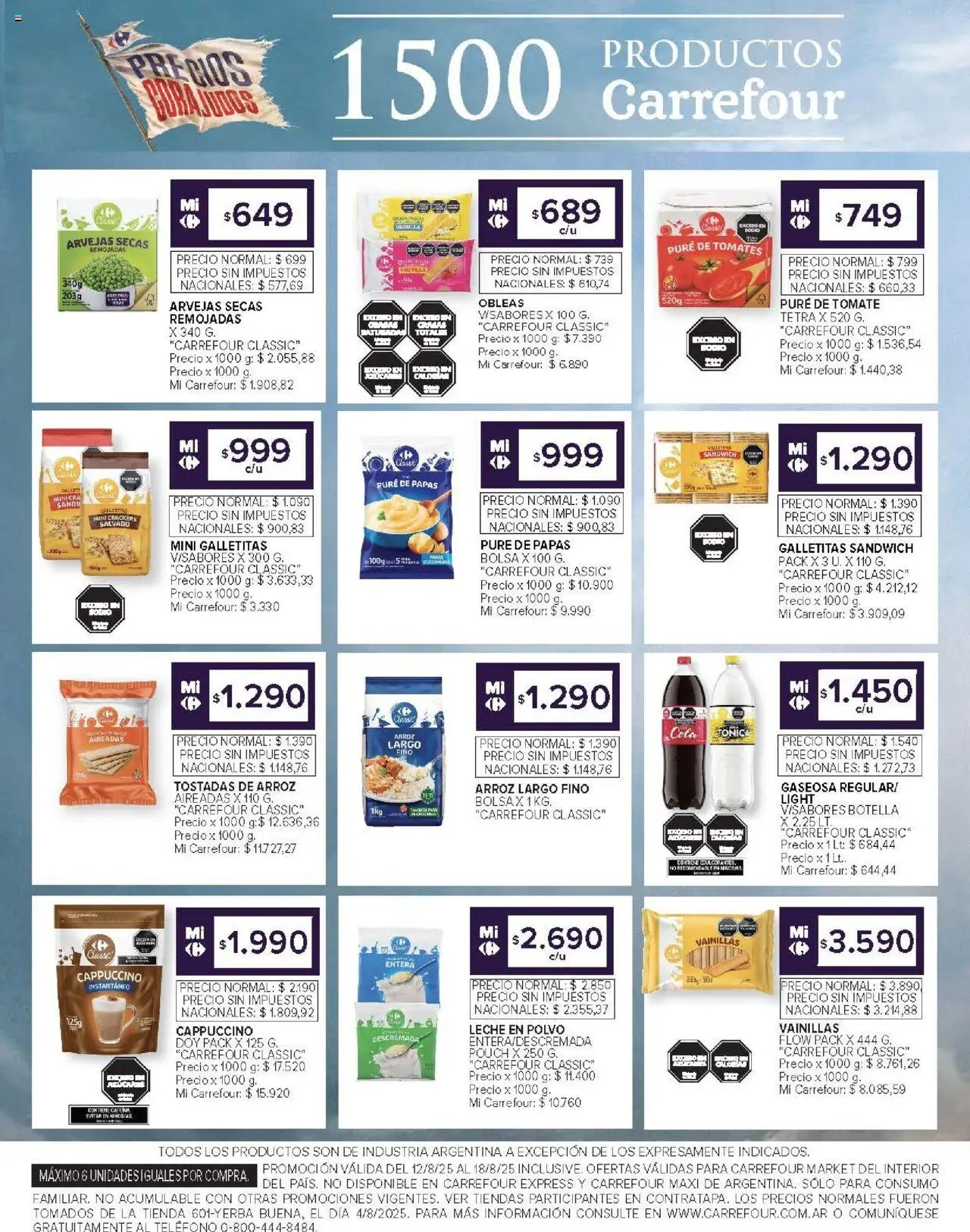 Carrefour Market catálogo │ válido desde el 12.08.2025 | Página: 11 | Productos: Bolsa, Arvejas, Tomate, Arroz