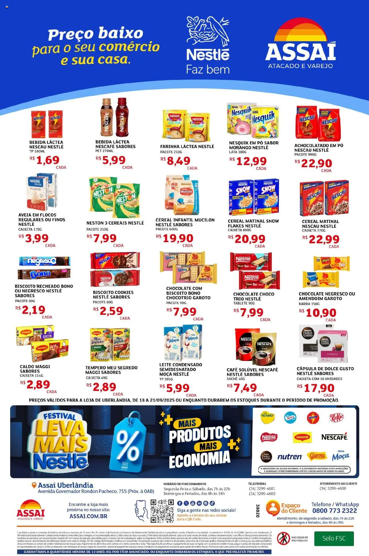 Assaí Atacadista Folheto - válido de 18.09.2025 | Página: 4 | Produtos: Pó, Leite, Baixo, Bebida