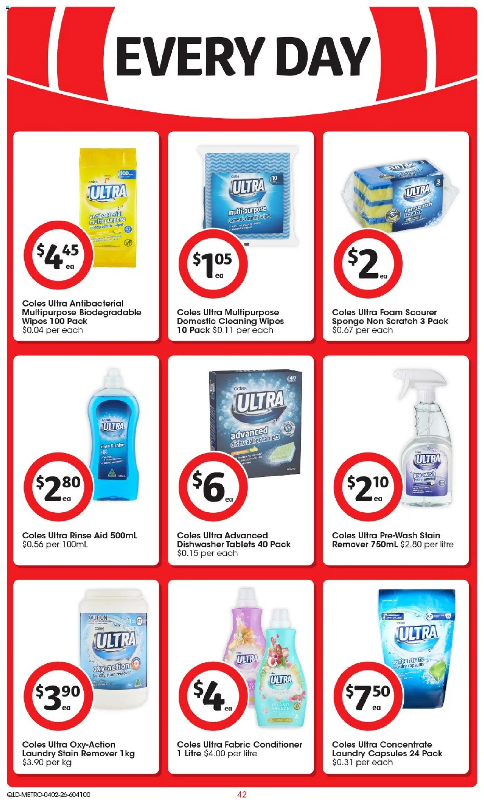 Coles catalogue - valid from 04.02.2026 | Page: 43 | Products: Conditioner, Stain remover, Domestic, Tablets