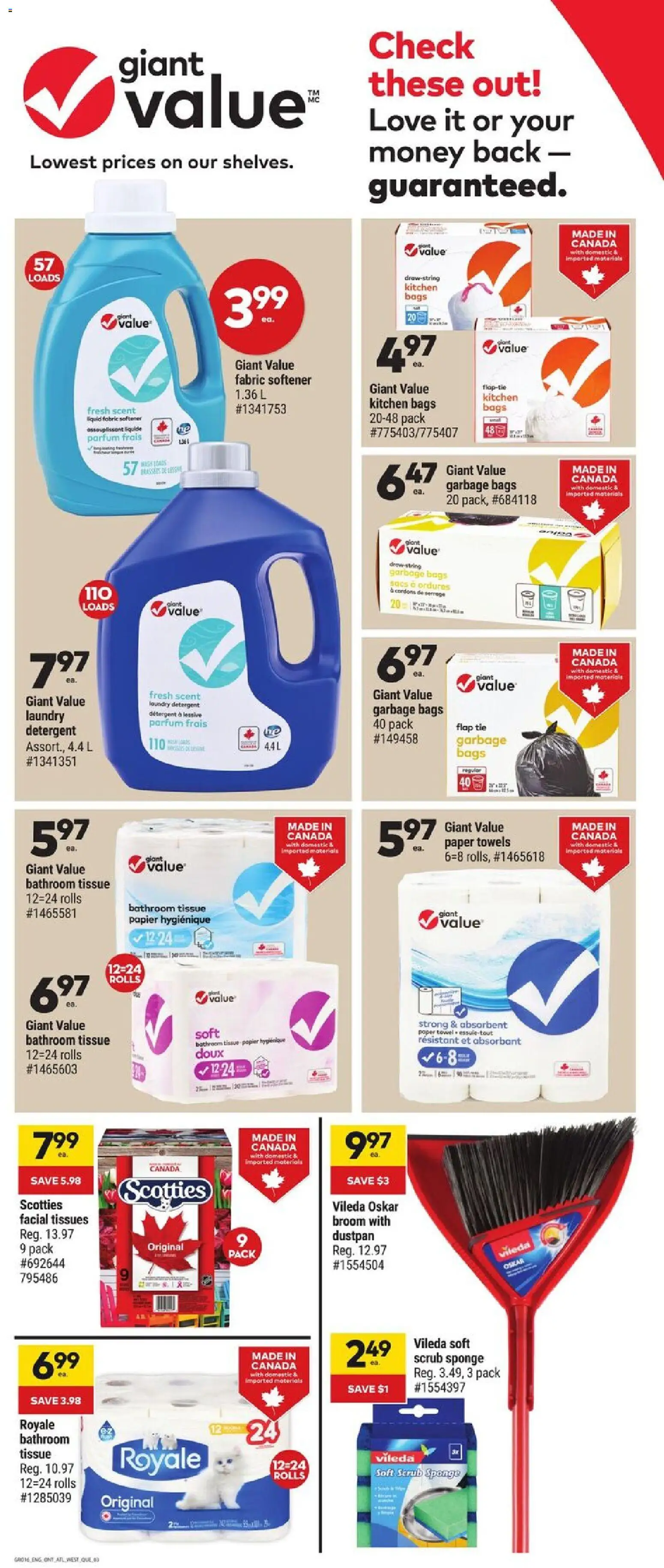 Giant Tiger flyer valid from 19.11.2025 | Page: 3 | Products: Sponge, Fabric softener, Detergent