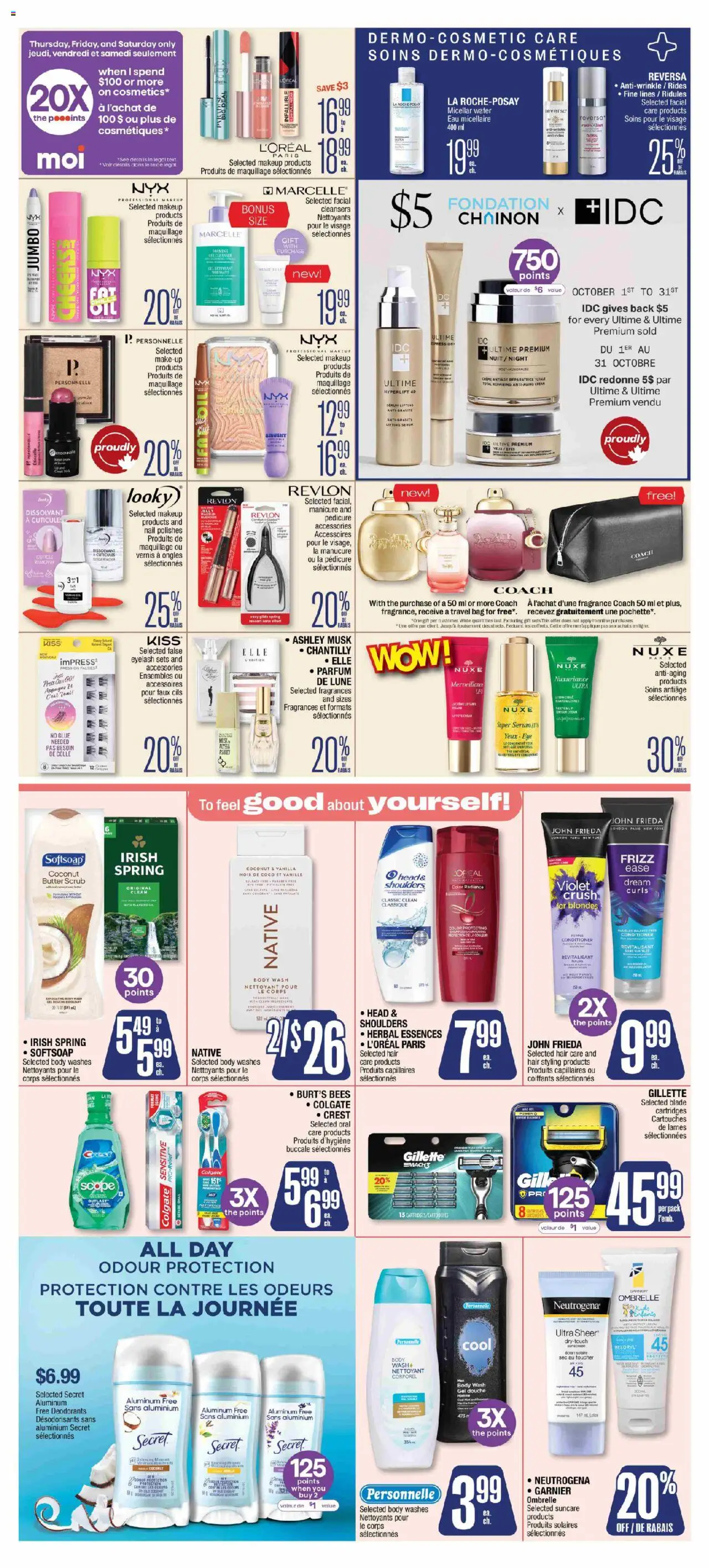 Jean Coutu flyer valid from 02.10.2025 | Page: 4 | Products: Fragrance, Micellar water, Body wash, Vase