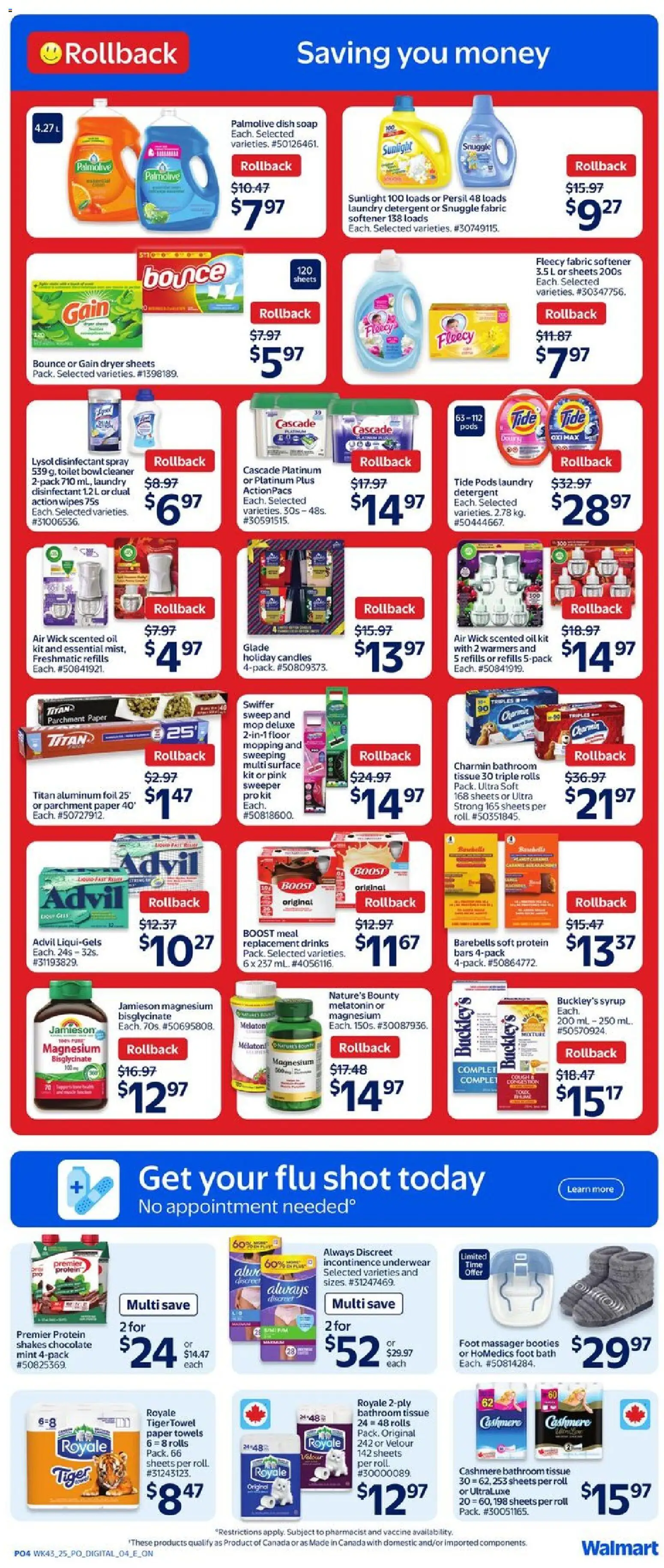 Walmart flyer valid from 20.11.2025 | Page: 5 | Products: Fabric softener, Detergent, Bath, Oil