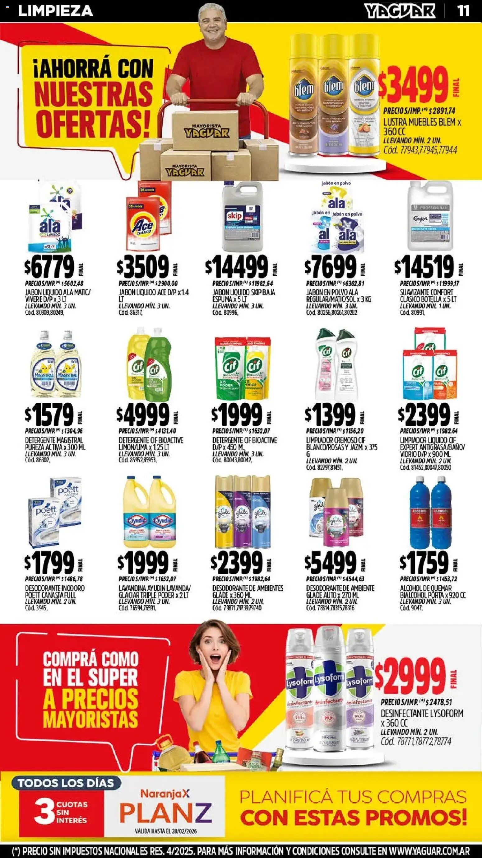 Yaguar - Oferta Semanal Salta │ válido desde el 23.02.2026 | Página: 10 | Productos: Desodorante de ambiente, Botella, Polvo, Suavizante