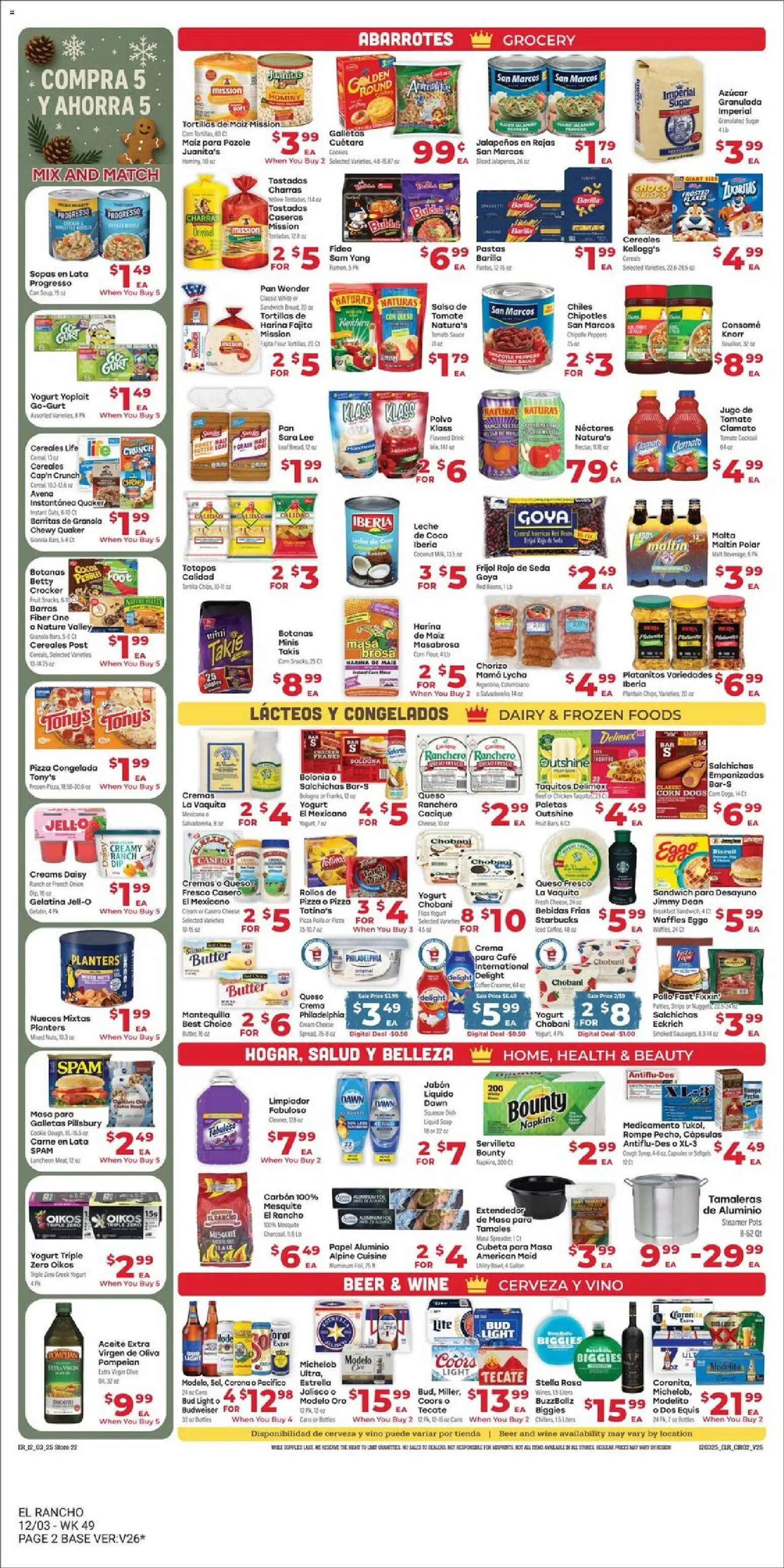 El Rancho Weekly Ad - valid from 03.12.2025 | Page: 2 | Products: Peppers, Cheese, Bread, Wine