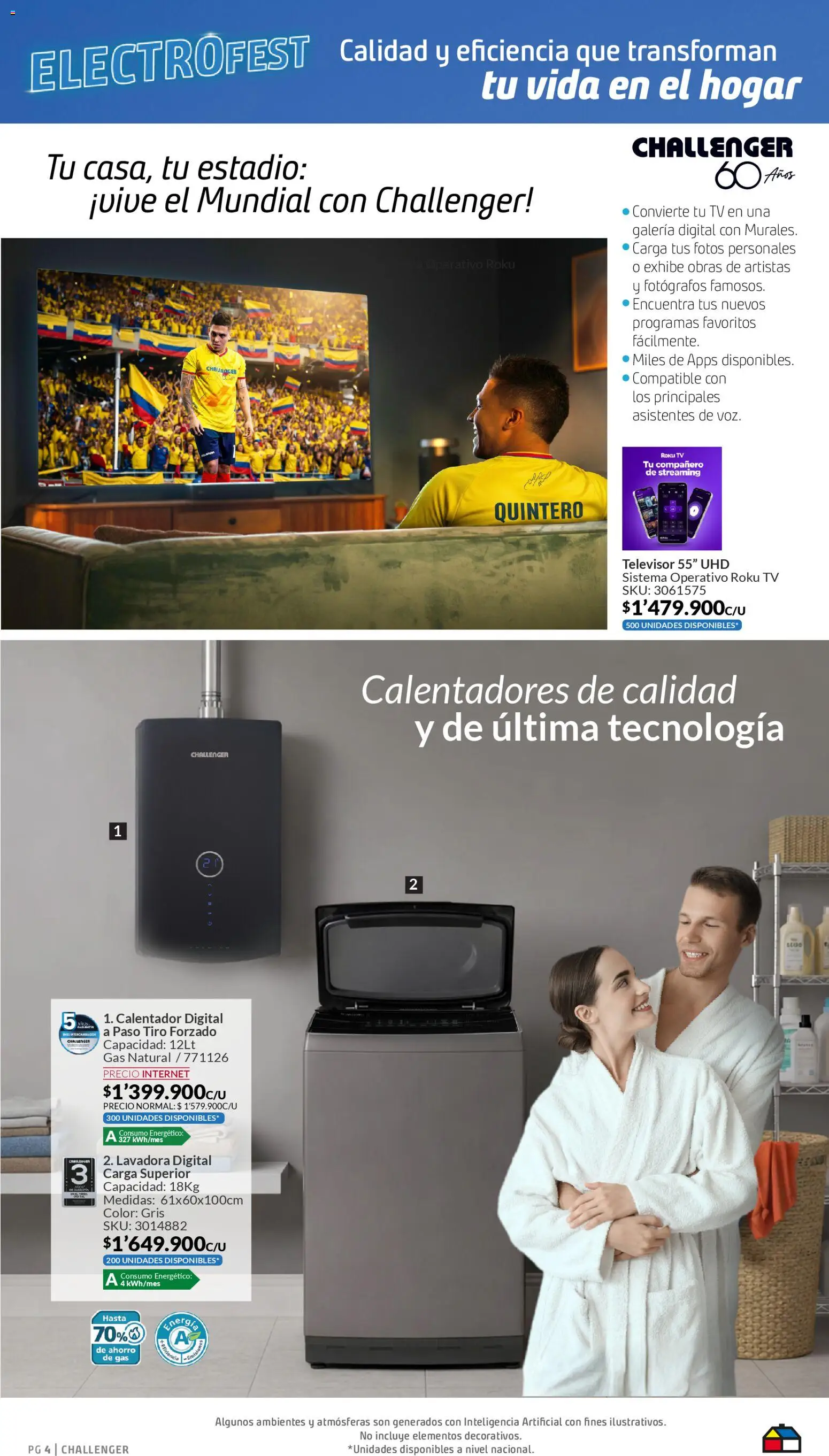 Homecenter revista - valida desde el 06.04.2026 | Página: 4 | Productos: Televisor, Lavadora