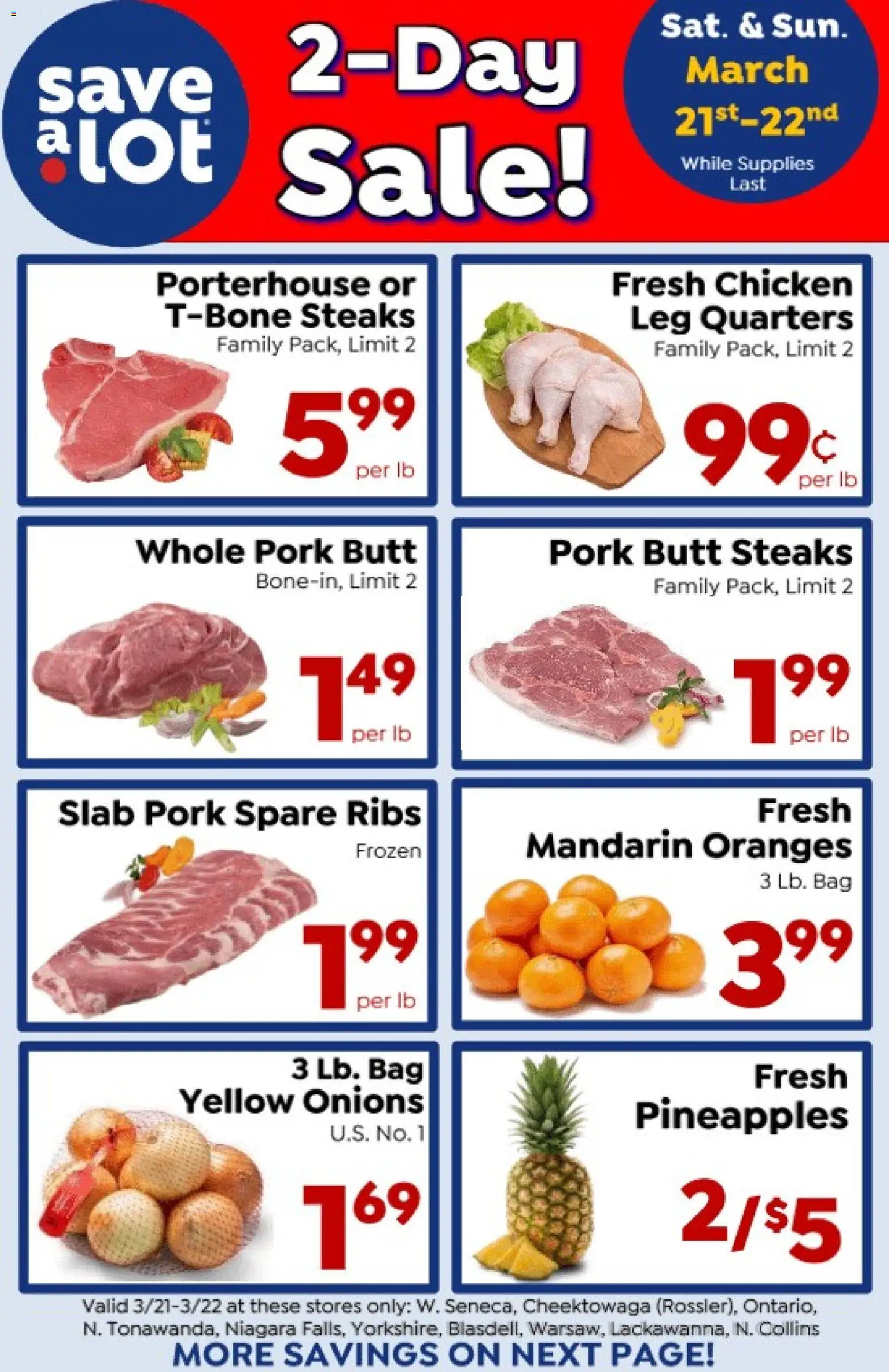 Save a Lot Special Promotion - valid from 21.03.2026 | Page: 1 | Products: Pork, Oranges, Bag