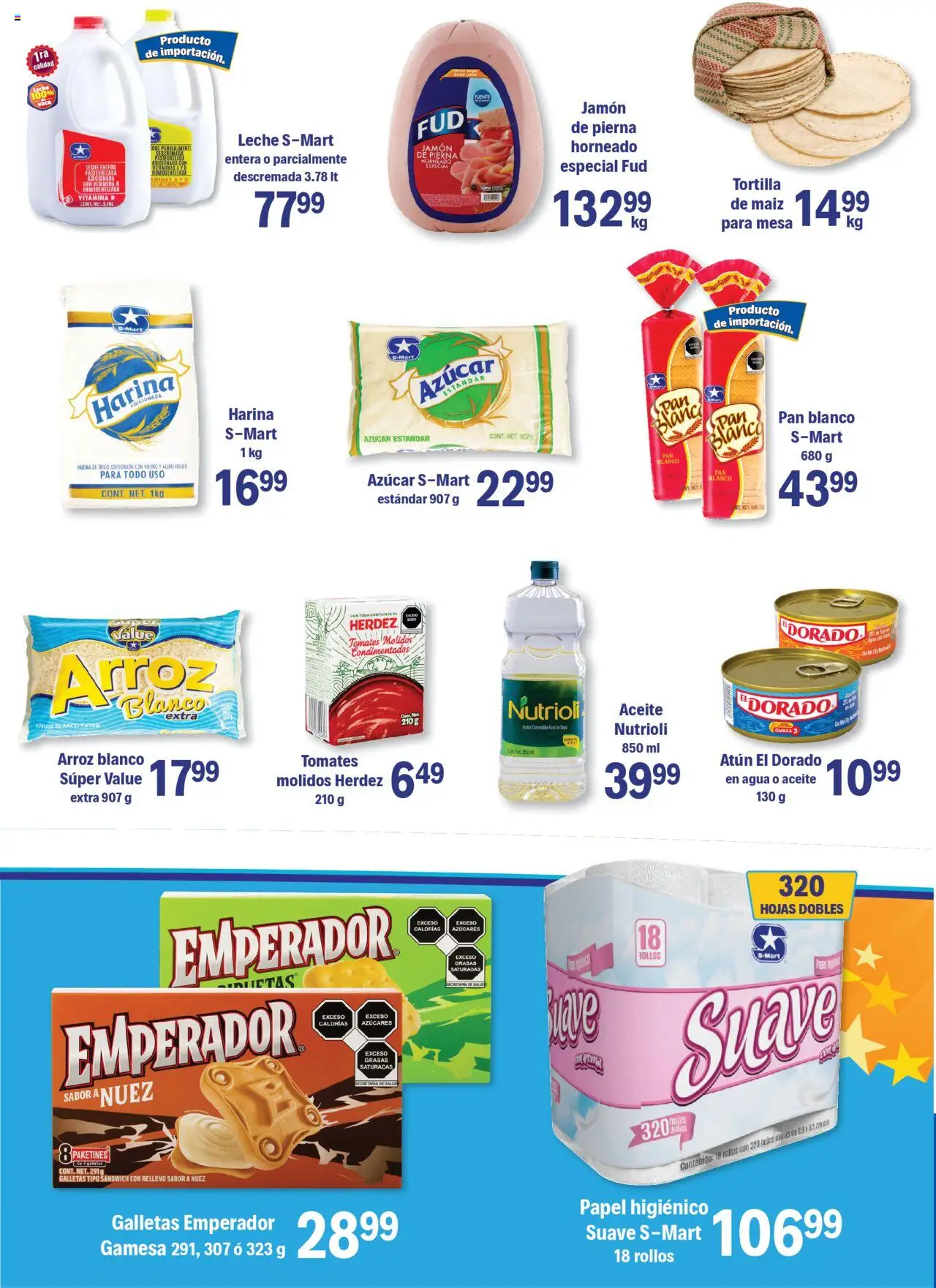 Nuevas ofertas de S-Mart válidas en toda la República Mexicana desde el 23.09.2025. ¡Encuentra las mejores ofertas en S-Mart - Folleto - Monterrey! | Página: 5 | Productos: Maíz, Azúcar, Atún, Jamón