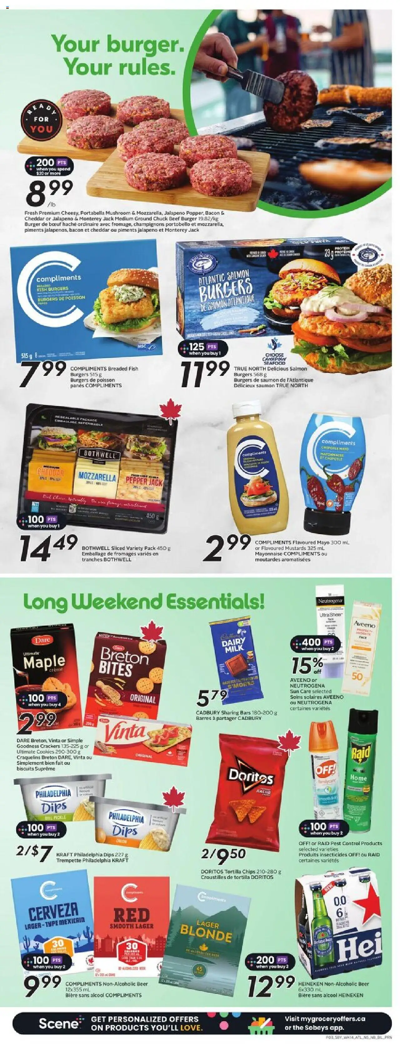 Sobeys flyer valid from 31.07.2025 | Page: 6 | Products: Fish, Chips, Milk, Beer