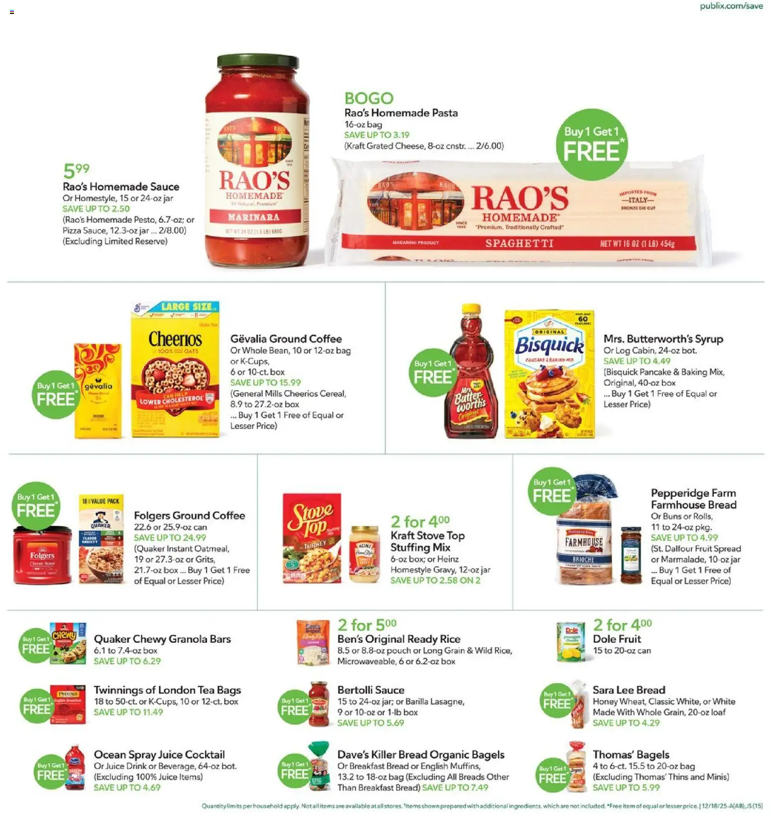 Publix Weekly Ad - valid from 17.12.2025 | Page: 15 | Products: Box, Bread, Pasta, Stove