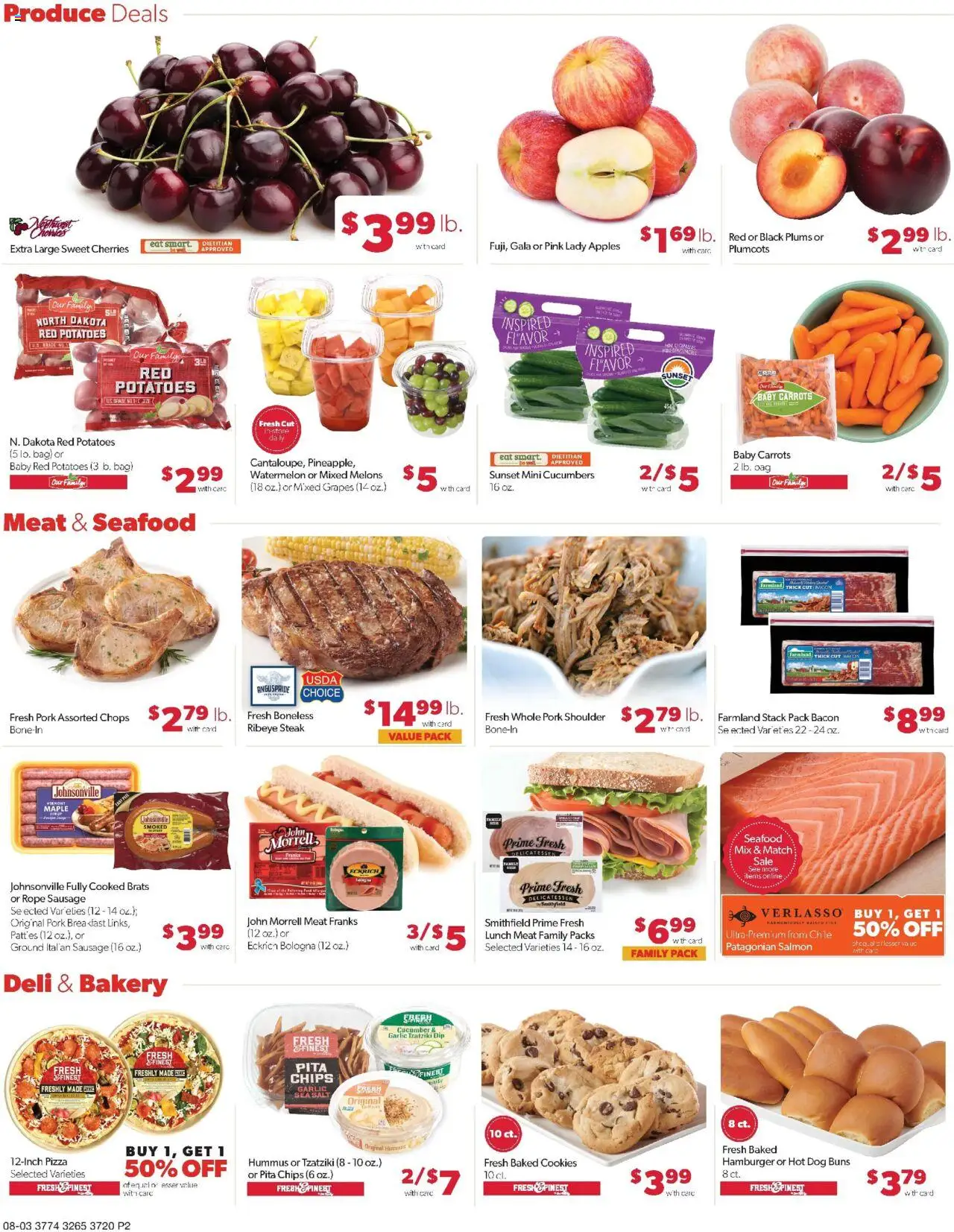 Family Fare Weekly Ad - IA - valid from 03.08.2025 | Page: 3 | Products: Cherries, Pizza, Pork, Salt