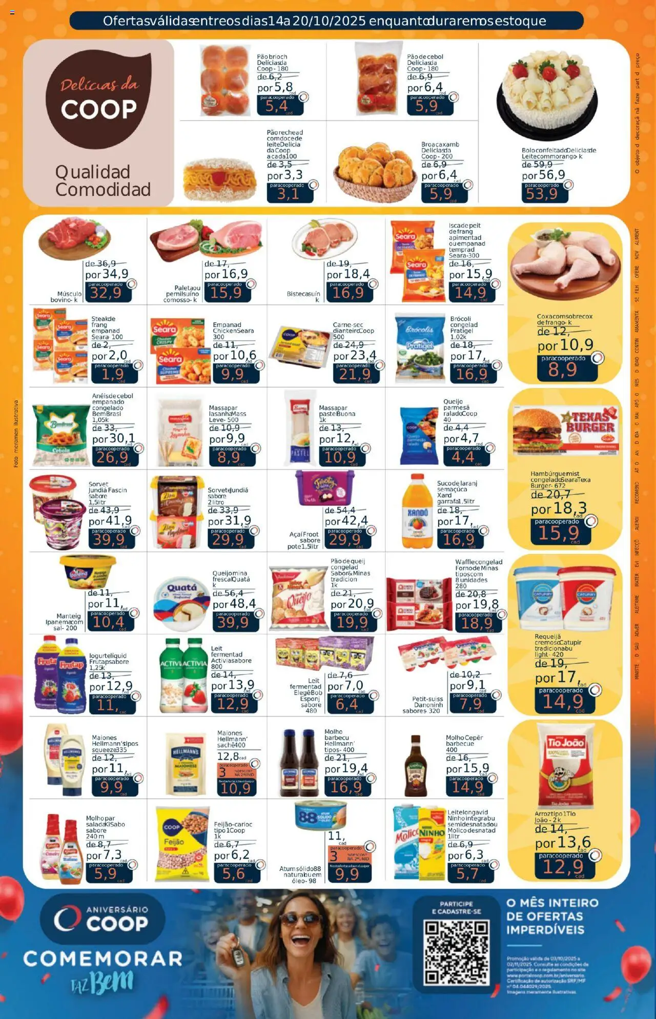 Coop Folheto - válido de 14.10.2025 | Página: 2 | Produtos: Feijão, Queijo, Brócolis, Frango