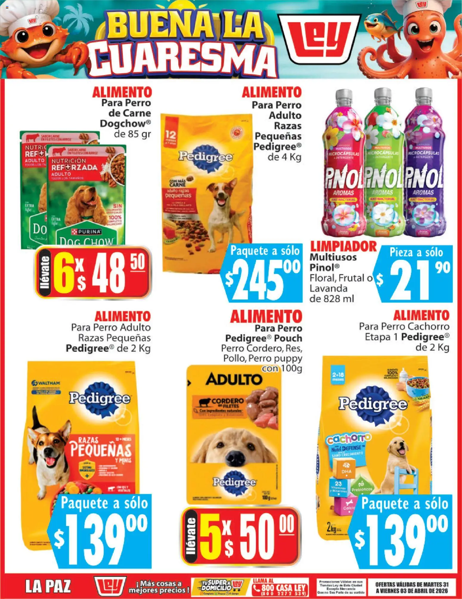 Nuevas ofertas de Casa Ley válidas en toda la República Mexicana desde el 31.03.2026. ¡Encuentra las mejores ofertas en Casa Ley folleto Buena la Cuaresma! | Página: 7 | Productos: Detergente, Limpiador