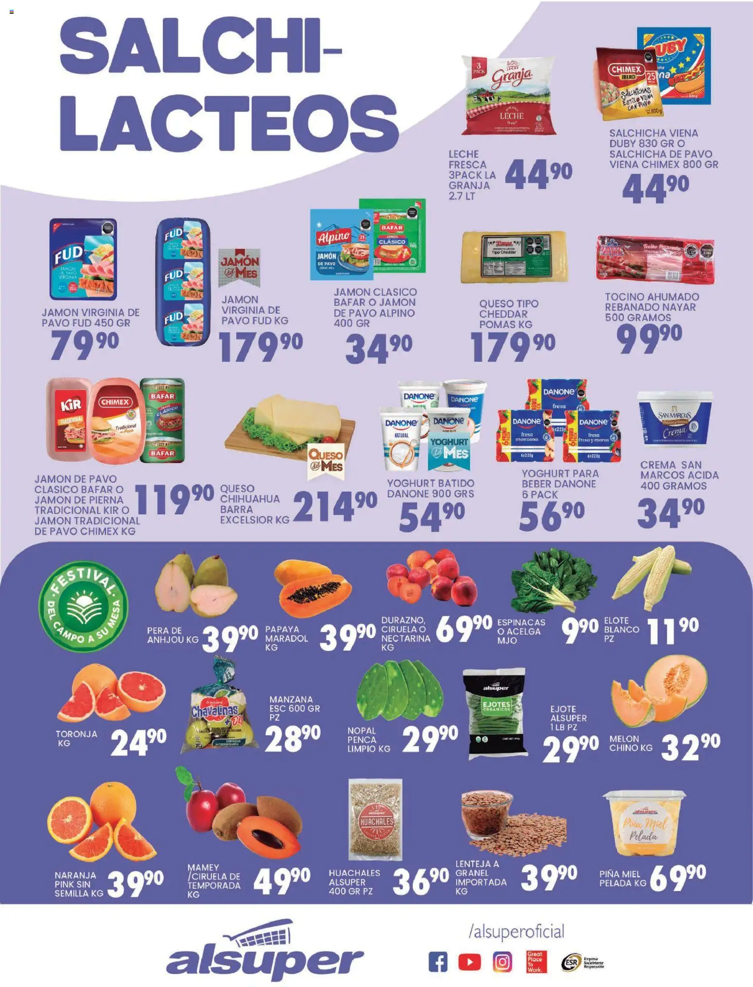 Nuevas ofertas de Alsuper válidas en toda la República Mexicana desde el 03.03.2026. ¡Encuentra las mejores ofertas en Alsuper folleto Zacatecas! | Página: 3 | Productos: Fresa, Durazno, Tocino, Queso