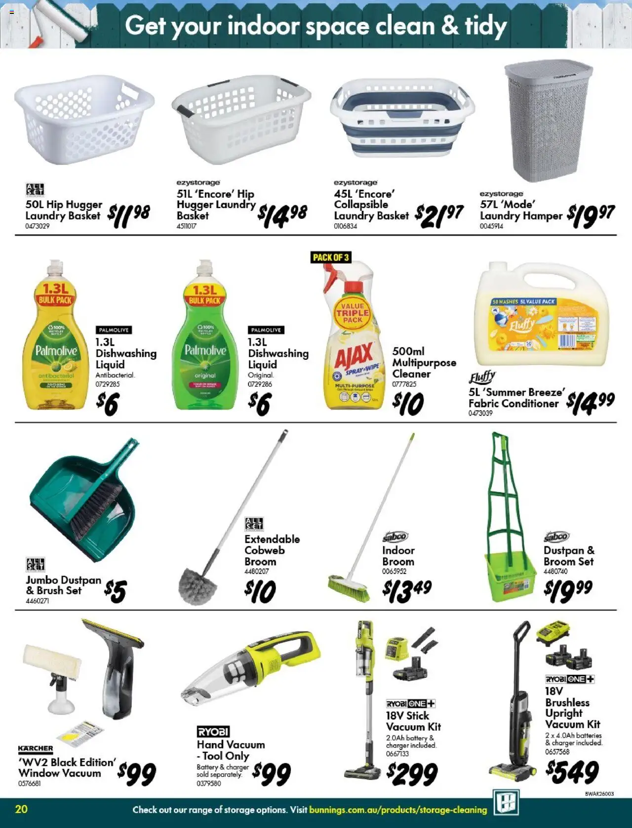 Bunnings Warehouse catalogue - valid from 10.09.2025 | Page: 20 | Products: Basket, Brush, Dustpan, Laundry