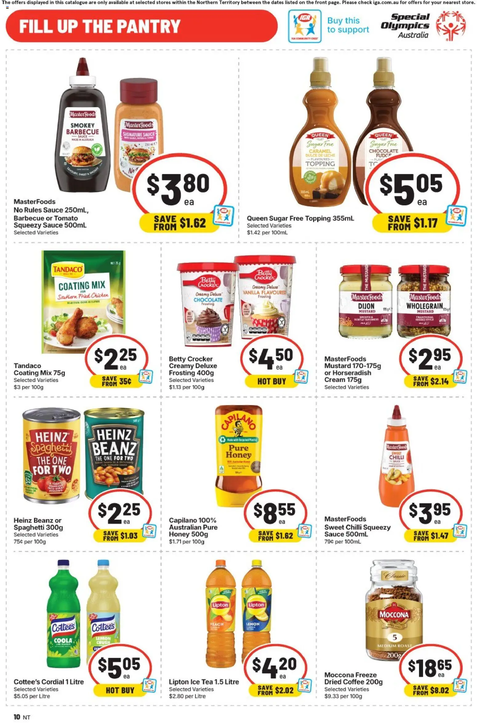 IGA catalogue - valid from 29.04.2026 | Page: 10 | Products: Honey, Sauce, Sugar, Chilli