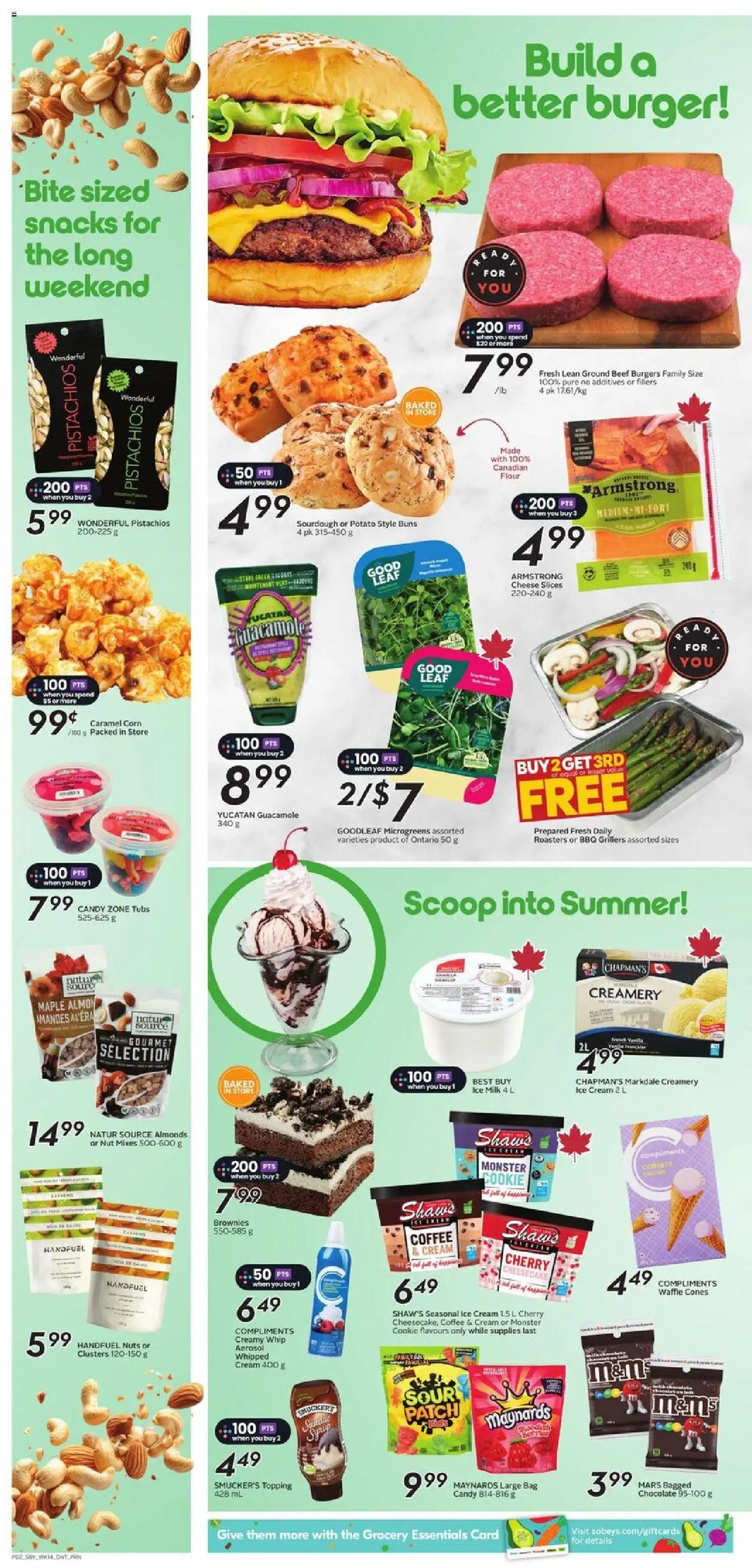 Sobeys flyer valid from 31.07.2025 | Page: 5 | Products: Beef, Nuts, Cream, Chocolate