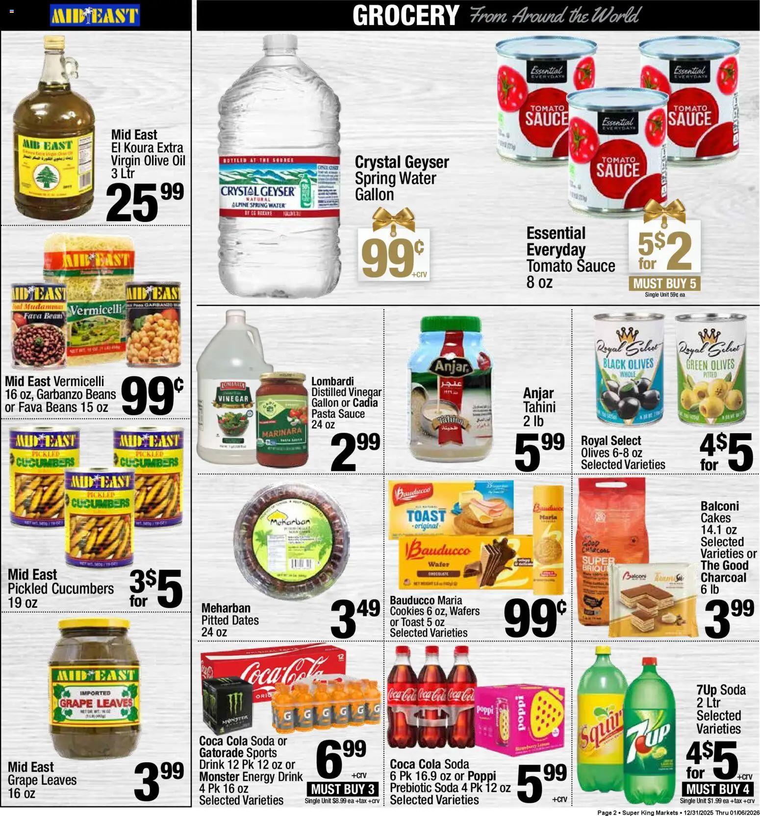 Super King - Weekly Ad - valid from 01.01.2026 | Page: 2 | Products: Pasta, Cucumbers, Water, Sauce