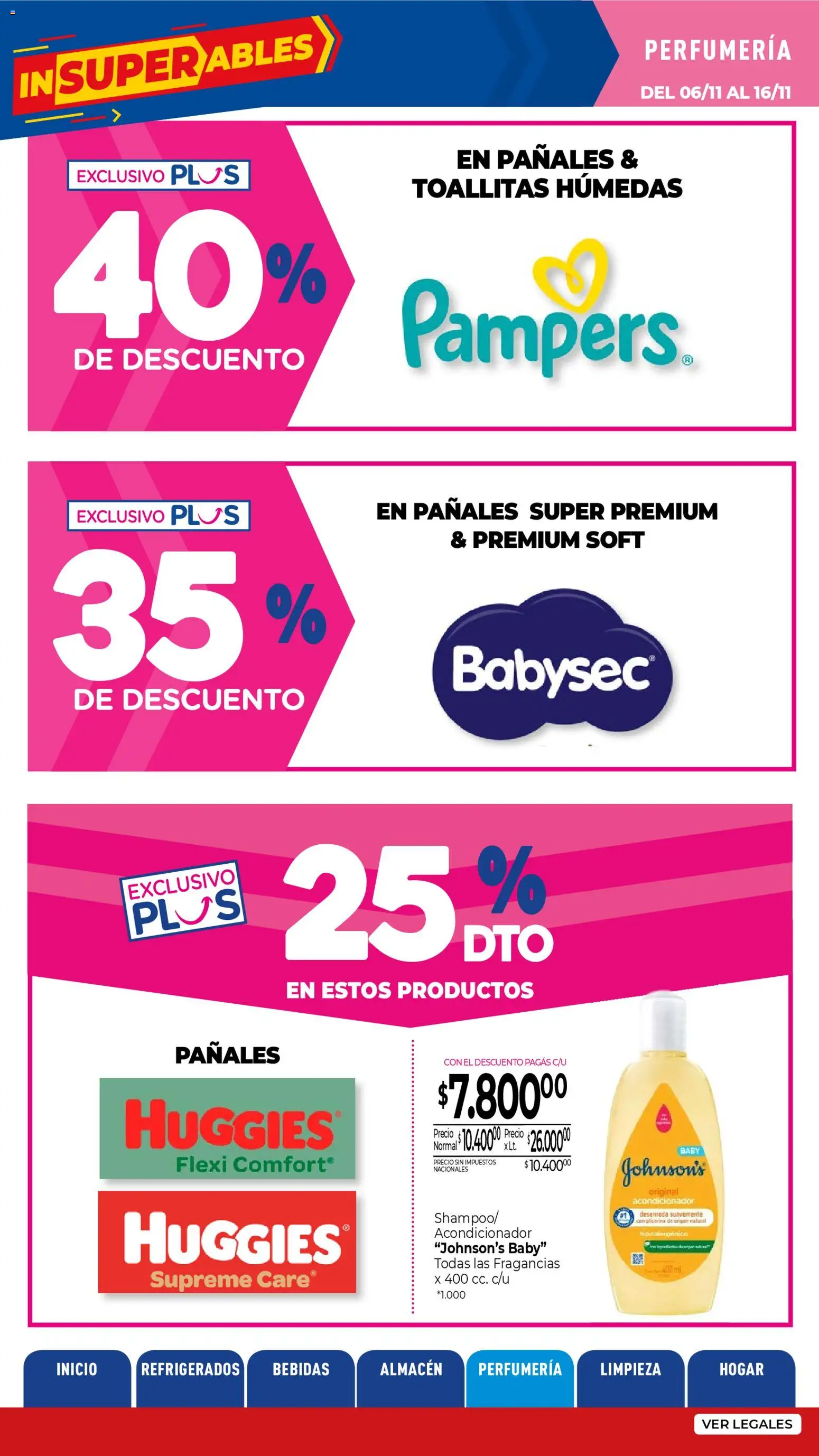La Anonima catálogo │ válido desde el 06.11.2025 | Página: 27 | Productos: Acondicionador, Toallitas húmedas, Pañales