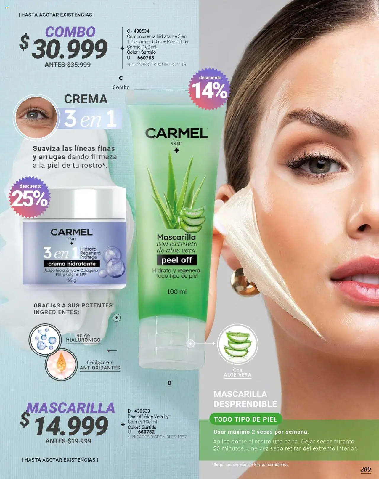 Carmel revista - valida desde el 08.09.2025 | Página: 211 | Productos: Crema, Sobre, Mascarilla, Loción tonificante