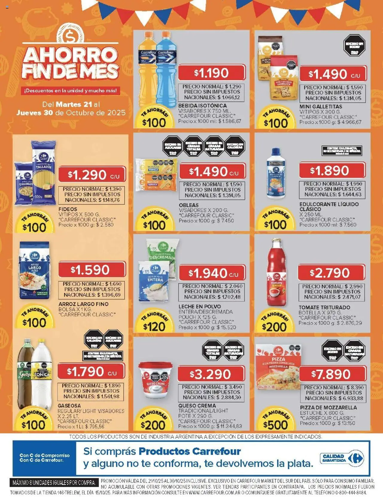 Carrefour - Ofertas - Chubut │ válido desde el 21.10.2025 | Página: 40 | Productos: Galletitas, Tomate, Fideos, Crema