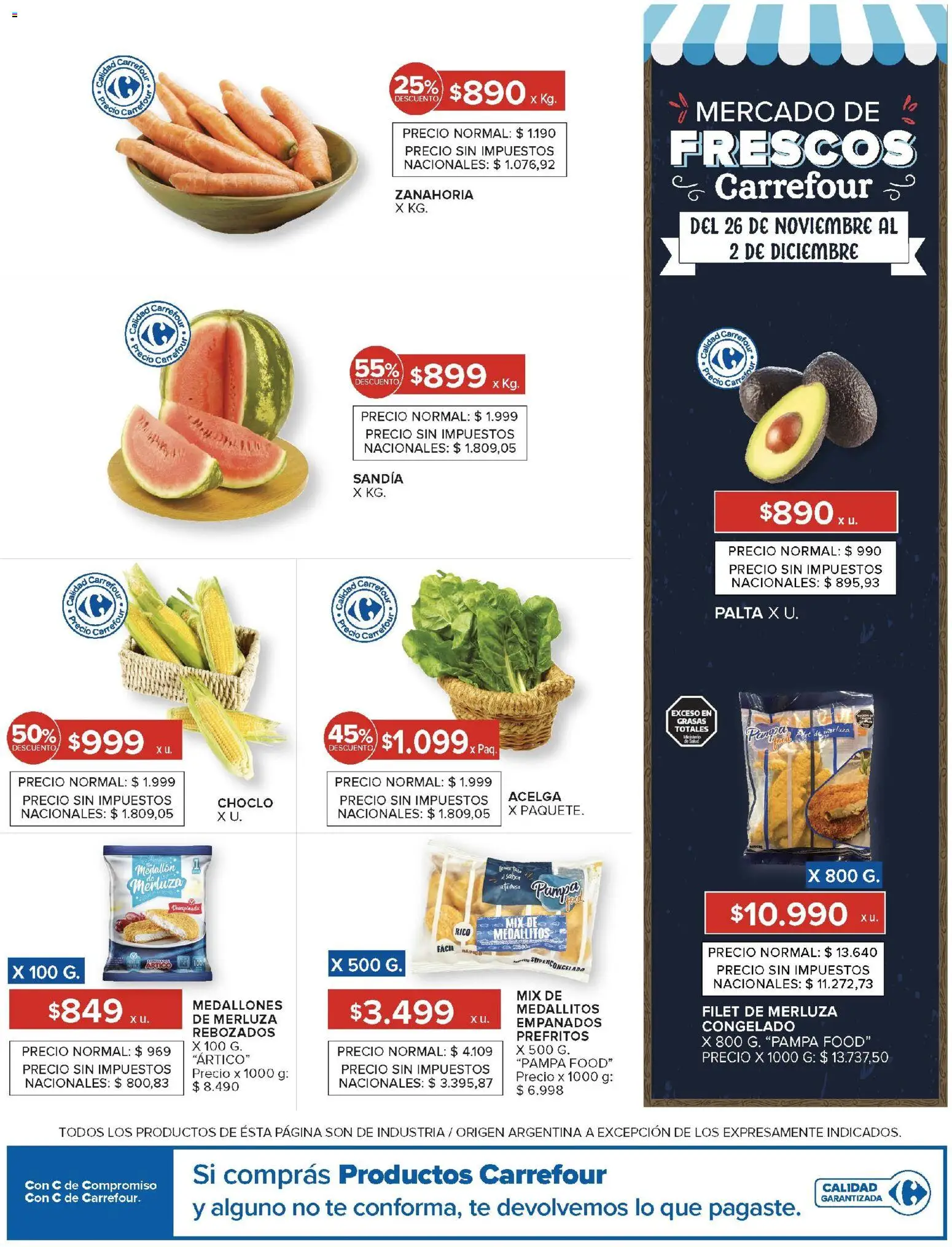Carrefour ofertas │ válido desde el 26.11.2025 | Página: 20 | Productos: Choclo, Acelga, Palta, Té