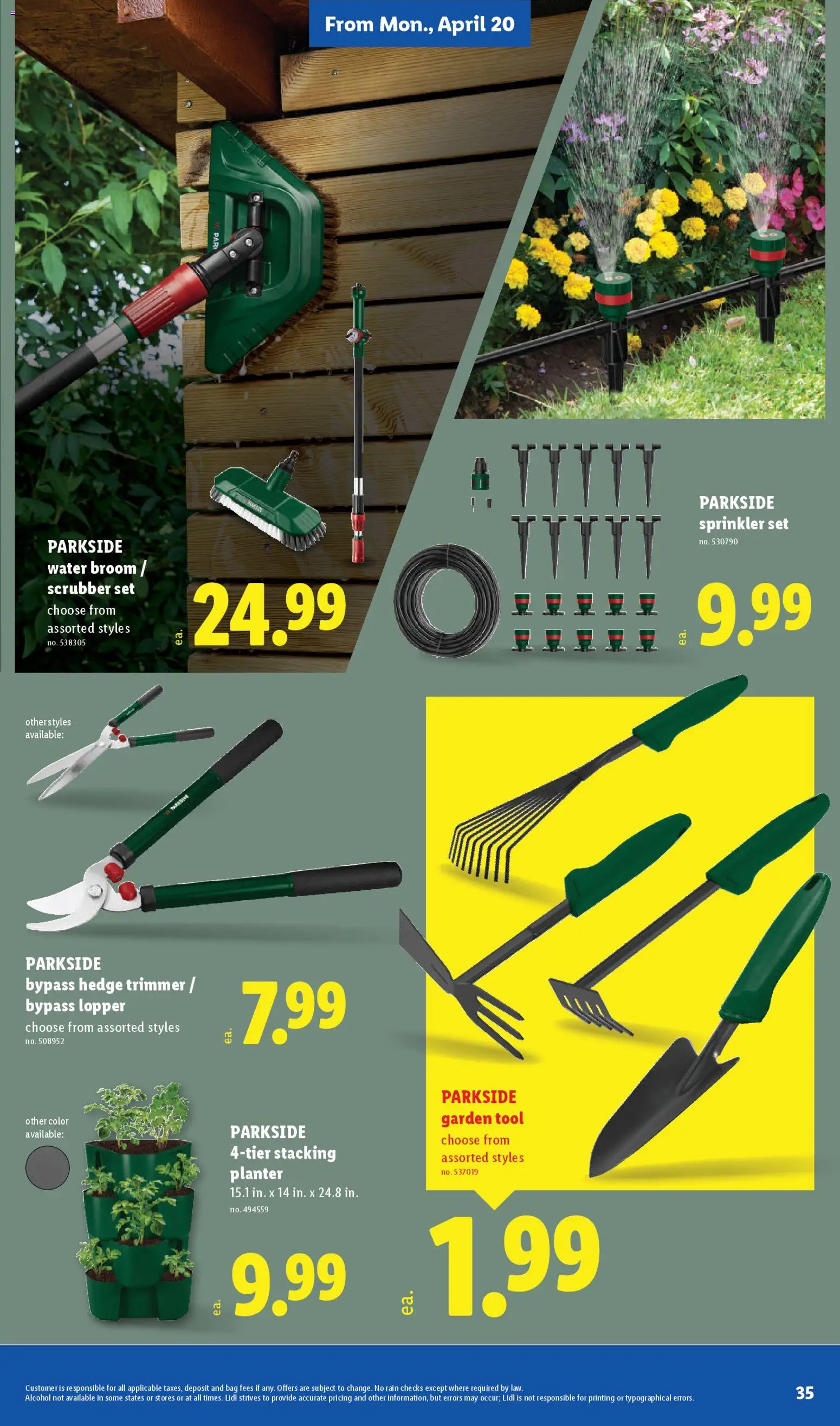 Lidl Weekly Ad - valid from 15.04.2026 | Page: 35 | Products: Trimmer, Water, Bag