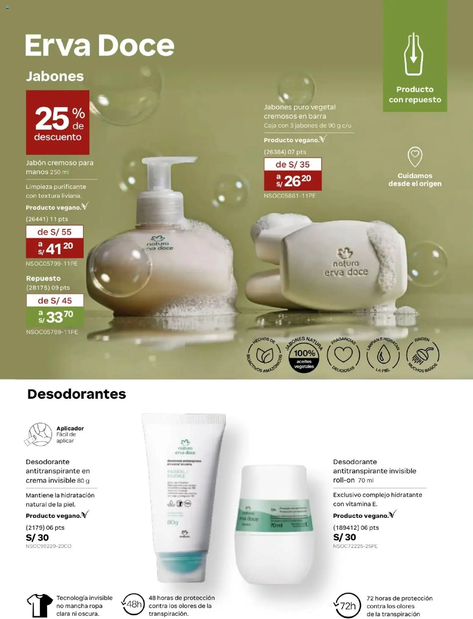 Catálogo Natura válido desde 31.03.2026 | Página: 140 | Productos: Jabón, Desodorante, Antitranspirante, Crema