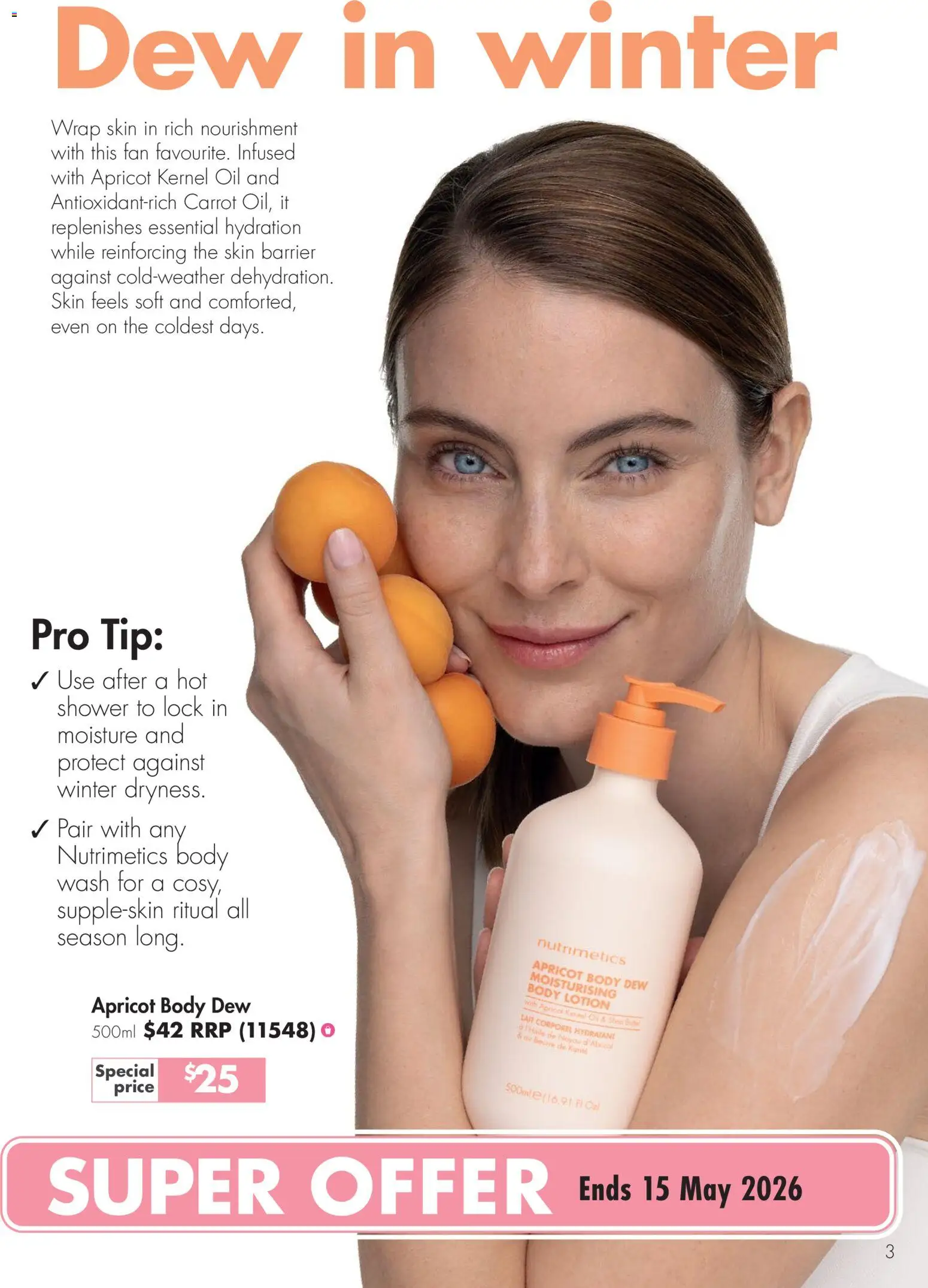 Nutrimetics catalogue - valid from 26.04.2026 | Page: 3 | Products: Shower, Oil, Lotion, Fan