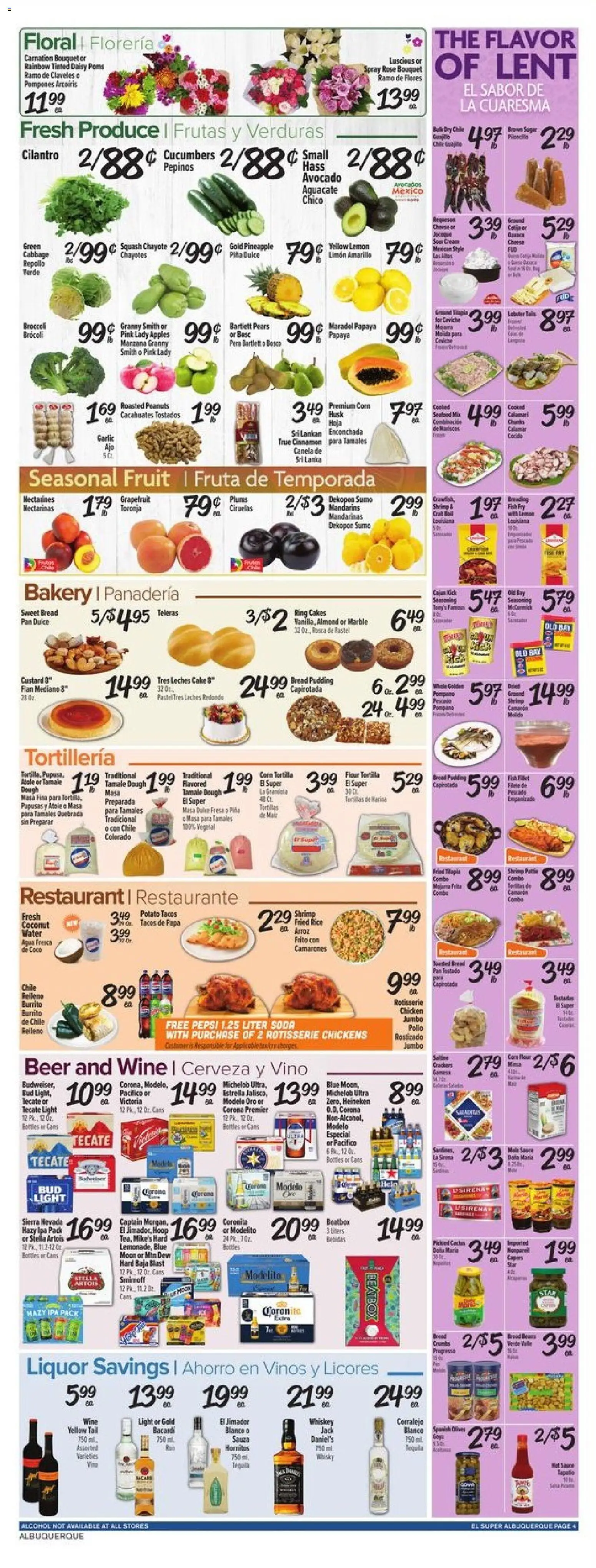 El Super Weekly Ad - NM - valid from 25.02.2026 | Page: 4 | Products: Cucumbers, Water, Sugar, Cabbage