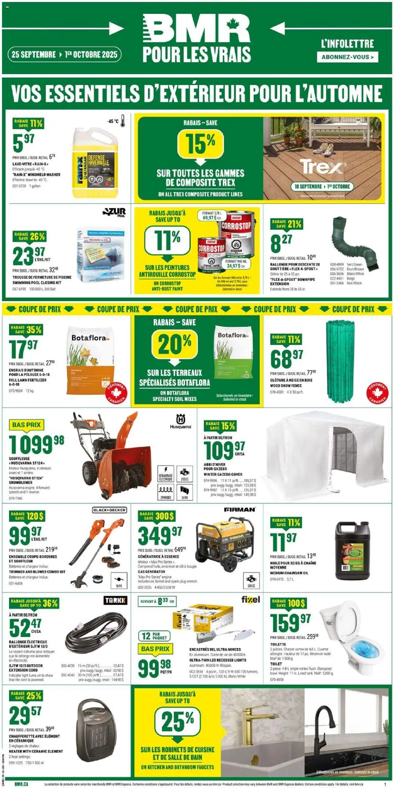 BMR flyer valid from 25.09.2025 | Page: 1 | Products: Toilette, Oil