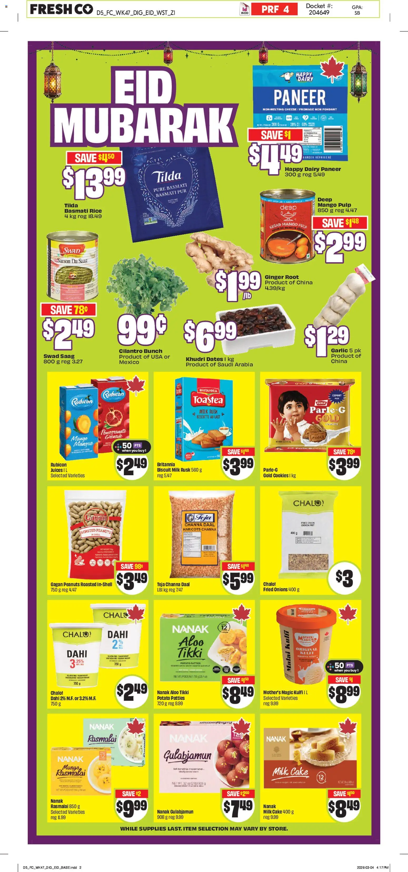 FreshCo flyer valid from 19.03.2026 | Page: 9 | Products: Rice, Cookies, Milk, Cheese