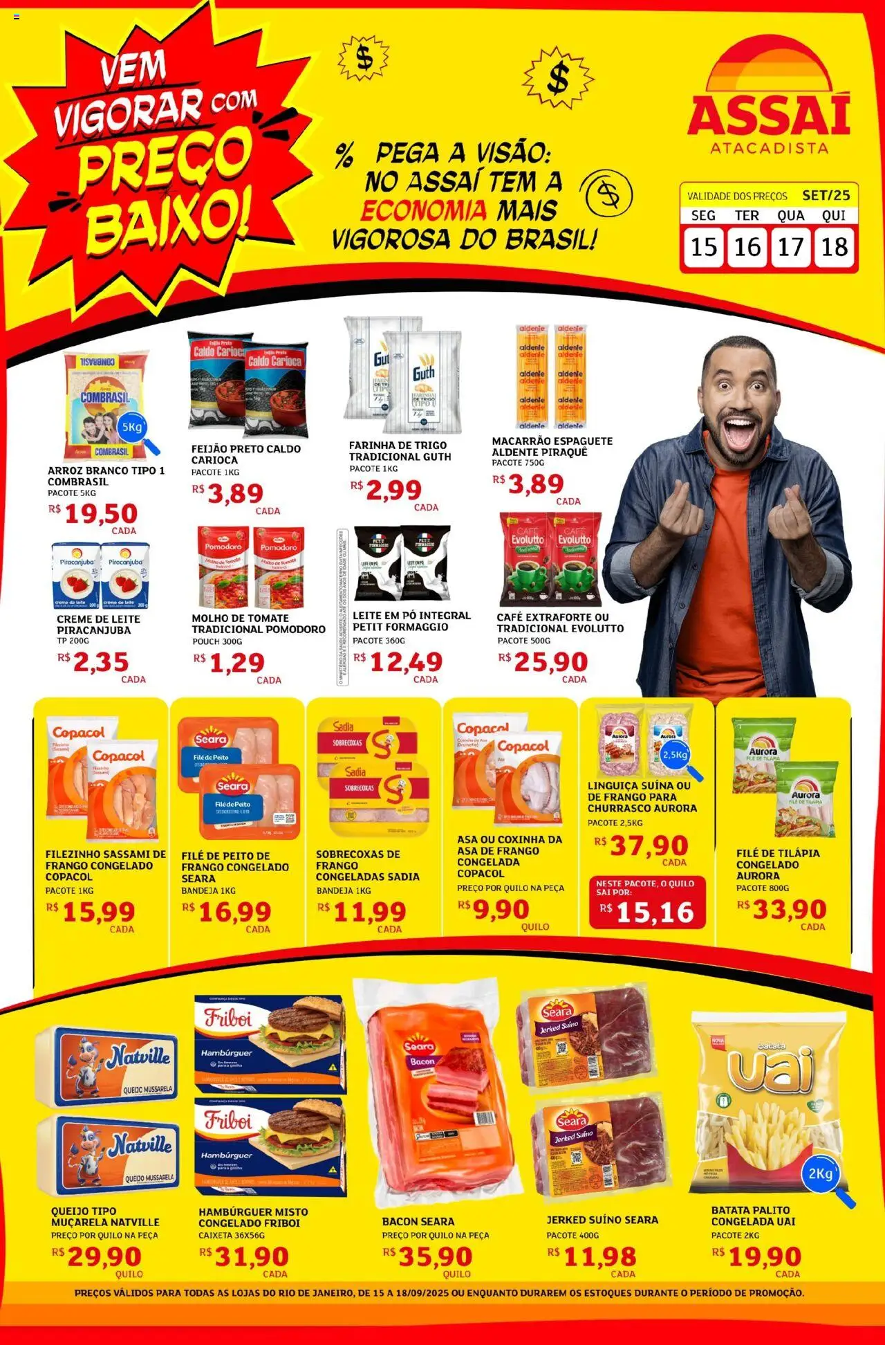 Assaí Atacadista Folheto - válido de 15.09.2025 | Página: 1 | Produtos: Leite, Tilápia, Creme, Frango