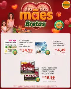 Bretas ofertas Dia das Mães - Pré-Visualização do folheto da loja Bretas, válido de 17.04.2026 | Página: 8 | Produtos: Condicionador, Sabonete, Absorvente, Papel higiênico
